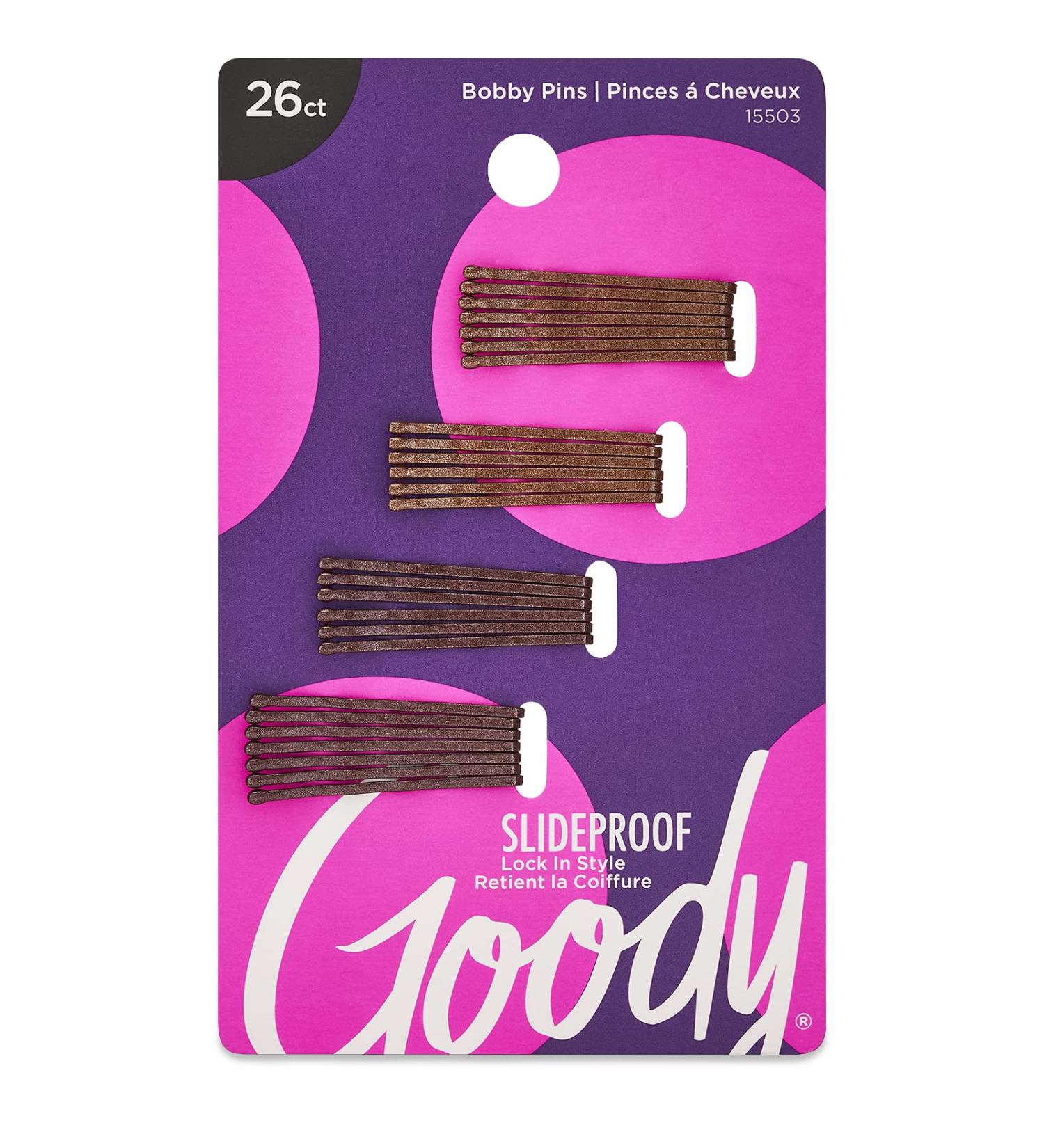GOODY Women's Bobby Pin Metallic Small Brown 26 Count