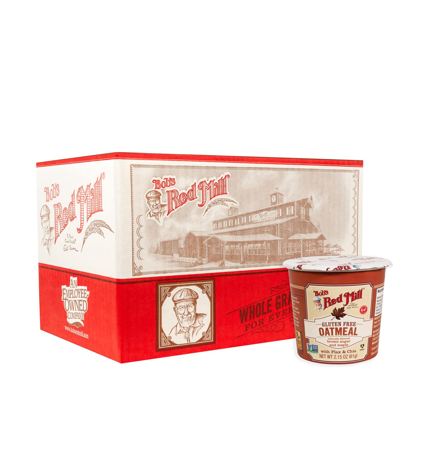 Bob's Red Mill Gluten Free Oatmeal Cup Brown Sugar & Maple 2.15oz (Pack of 12) - Delicious and Convenient Breakfast Option - Buy Online on GoSupps.com