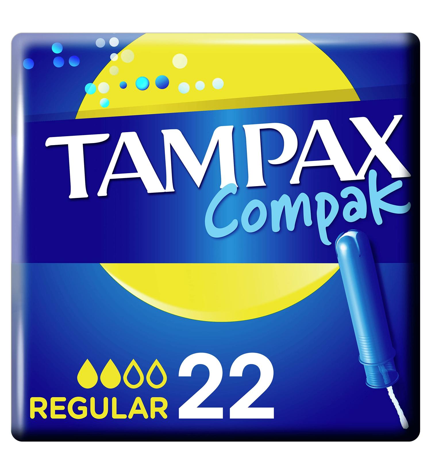 Tampax Compak Regular Tampons with Applicator - 22 Pieces | Discreet Protection Against Leaks - Fresh & Reliable Shipping Worldwide - Buy Online on GoSupps.com