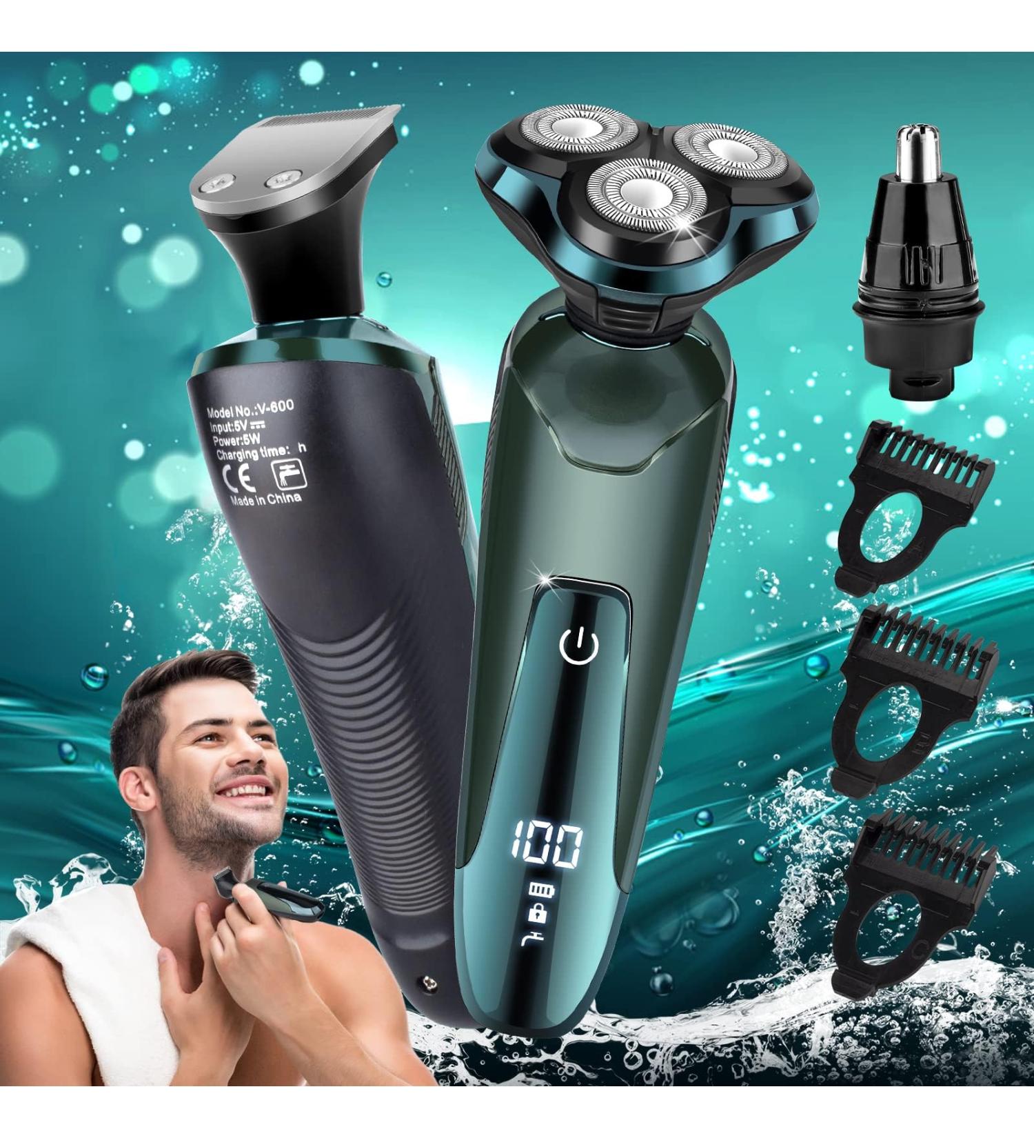 Premium Electric Razor for Men - Cordless 3D Rotary Shaver Waterproof & Rechargeable | Perfect Gift for Husband Dad Boyfriend - Buy Online on GoSupps.com