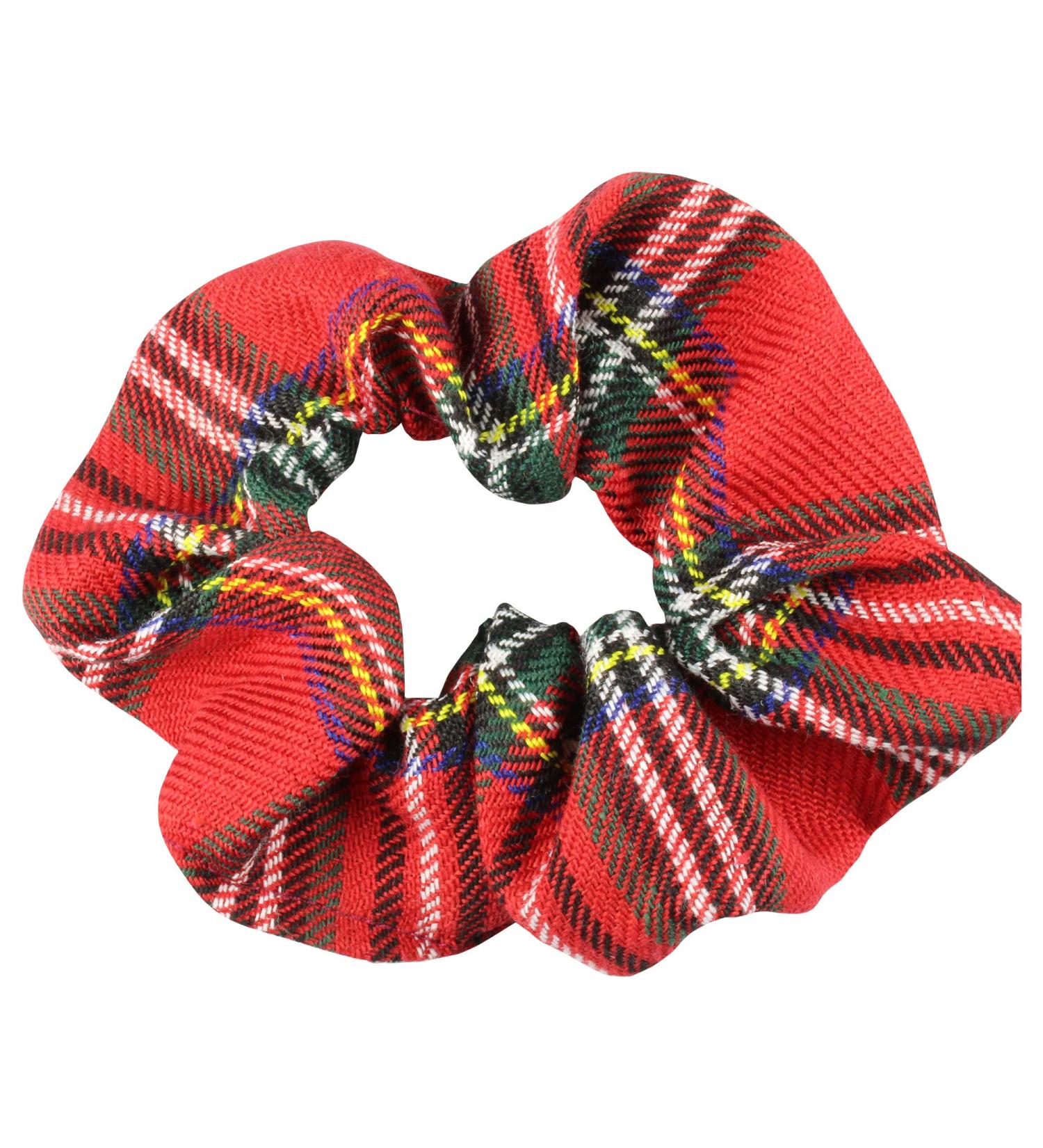 Red Tartan Scrunchie Hair Scrunchies for Women to Tie Hair with This Elasticated Hair Band