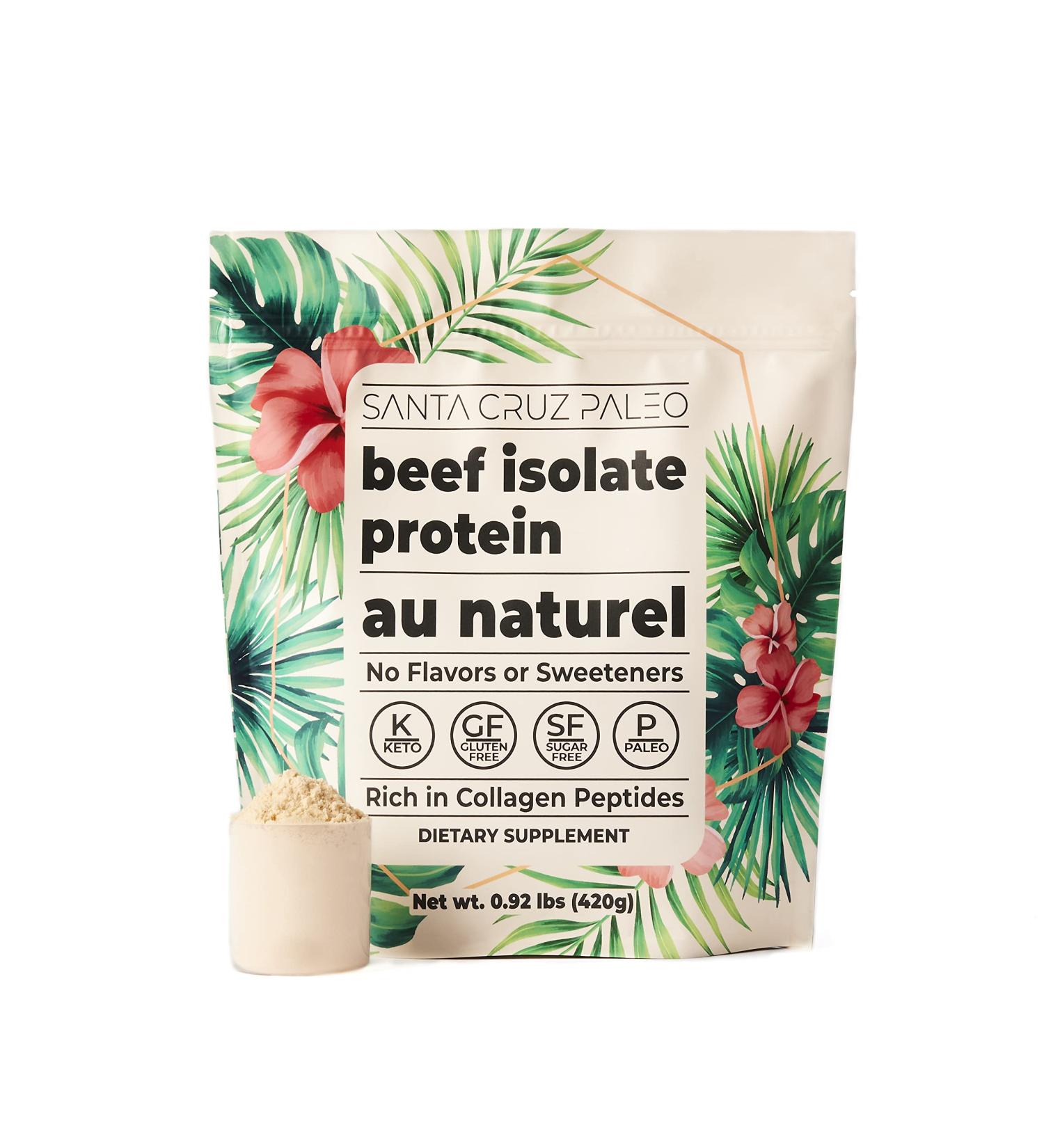 Santa Cruz Paleo Beef Isolate Protein Powder - Gluten Free Keto Sugar Free 20g Protein Collagen Rich Grass Fed - Low Calorie & Clean Ingredients (0.92 Lbs - Buy Online on GoSupps.com
