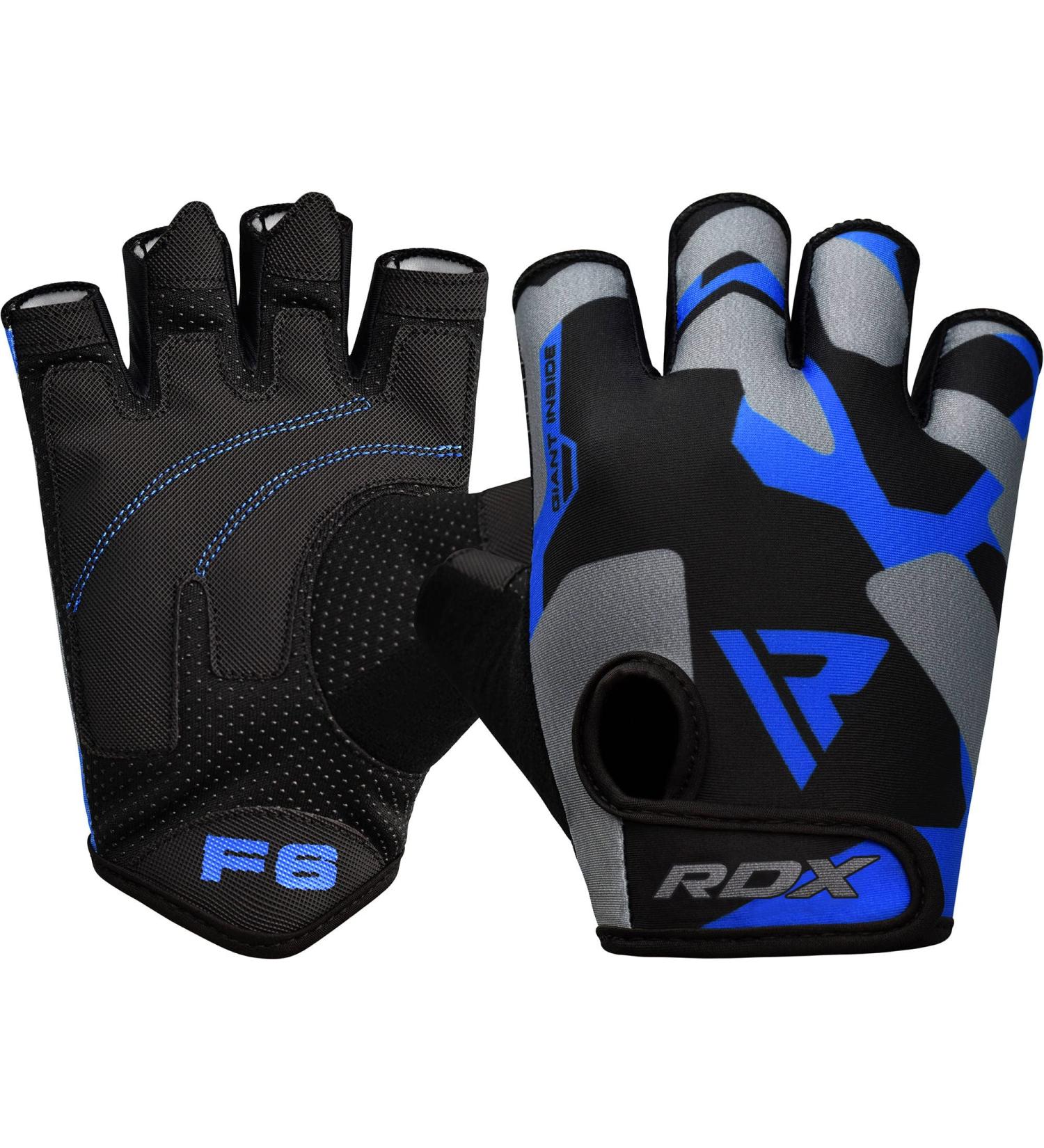 RDX Gym Weight Lifting Gloves - Anti Slip, Padded Palm Protection - Men Women Half Finger Fitness Workout Equipment (Blue, Medium) - Buy Online on GoSupps.com