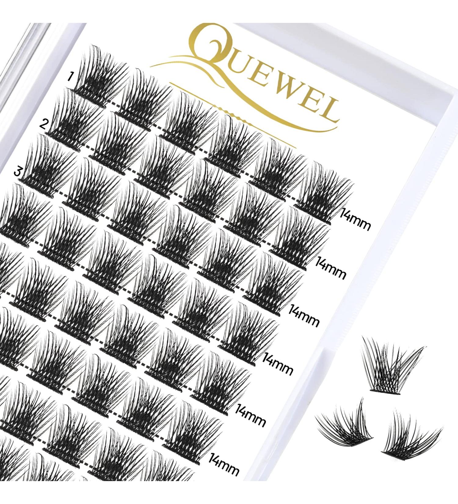 Quewel 14mm Individual Eyelashes - Natural Matte Mega C Curl | Fluffy DIY Eyelash Extensions | 1 Piece Pack - Buy Online on GoSupps.com