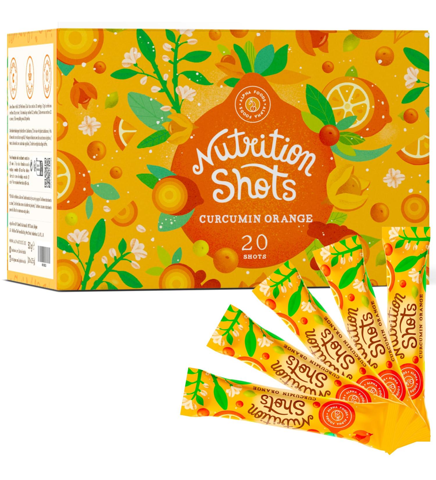 Turmeric & Orange Nutrition Shot - Immune System Booster Beverage Powder with Vitamin C - 20 Shots/Box - Buy Online on GoSupps.com