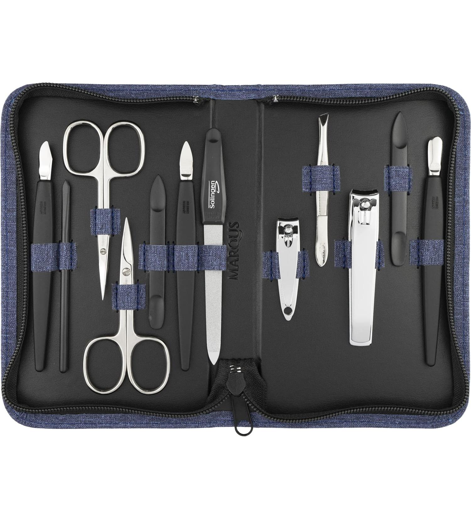 Solingen Manik r Set 12 Party | Premium Nail Set for Men & Women | Complete Manicure & Pedicure in Stylish Synthetic Leather Etui - Buy Online on GoSupps.com