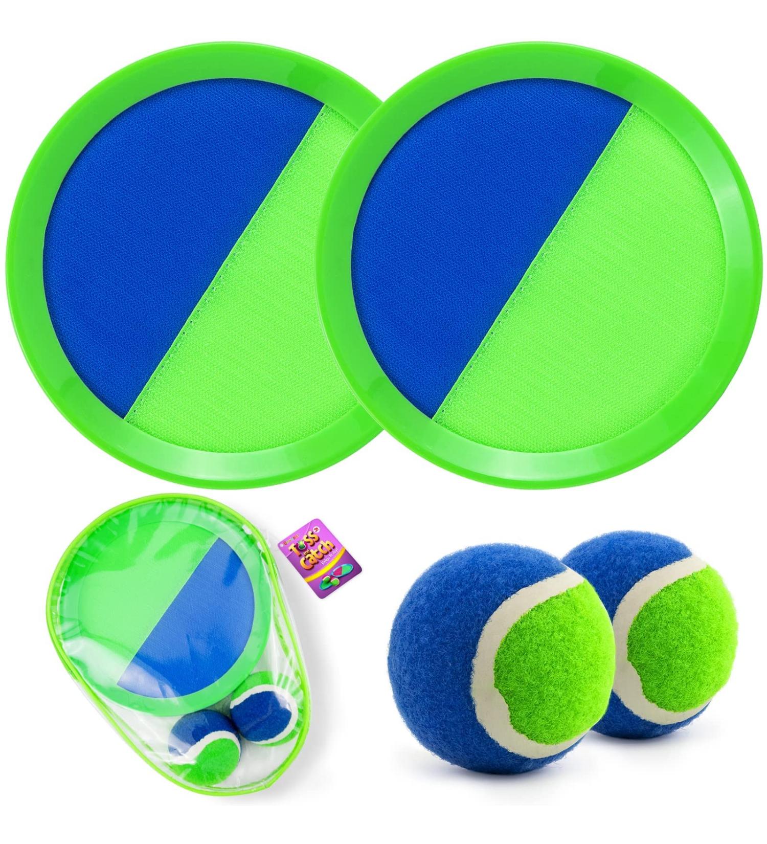 Qrooper Toss and Catch Ball Set - Fun Beach and Yard Games for Kids Ages 4-8 - Upgraded Outdoor Paddle Ball Set - Great for Camping and Family Play - Ideal Kids Gift (Green) - Buy Online on GoSupps.com