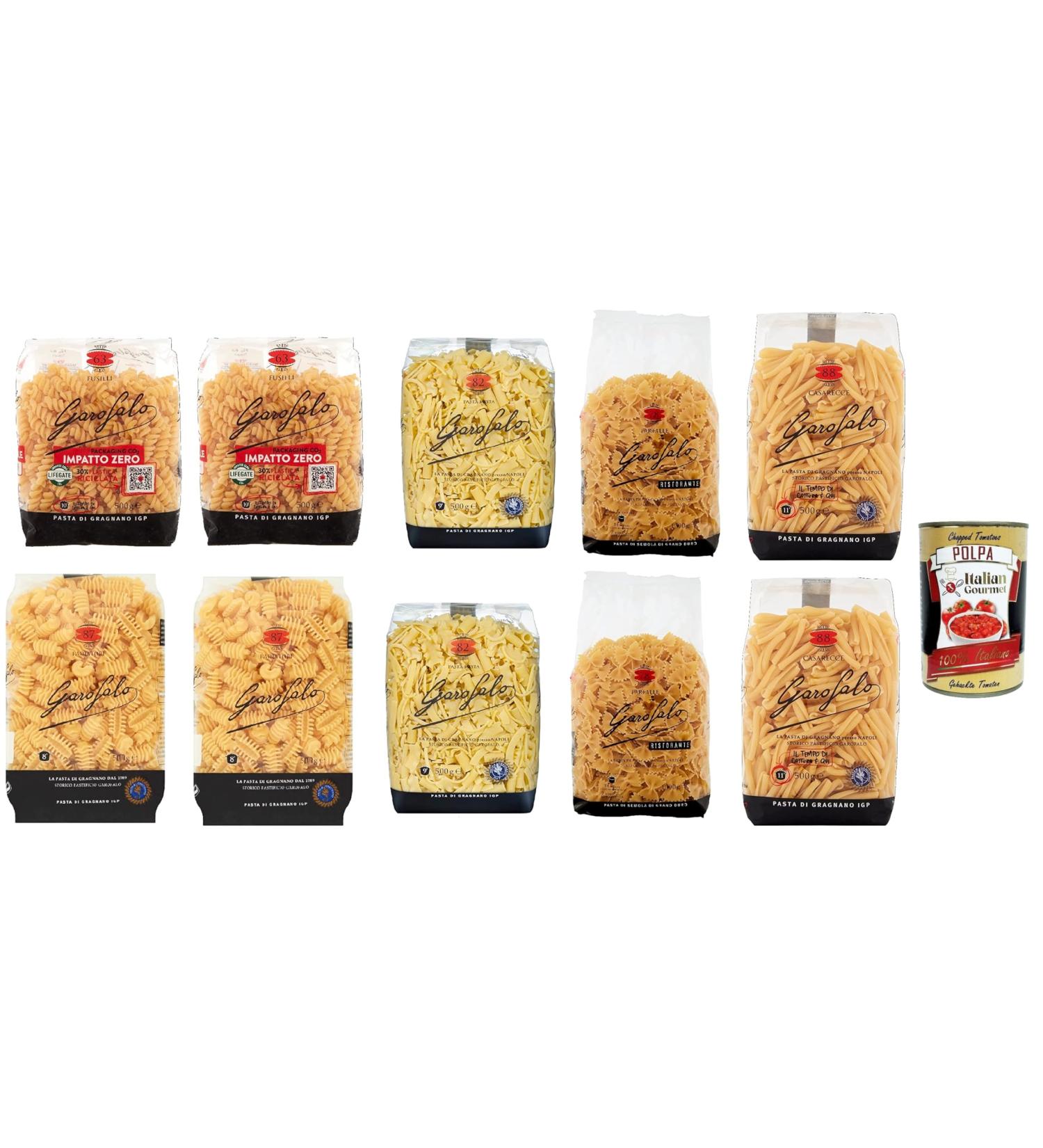 Italian Gourmet E.R. Pasta Garofalo Classic Pasta (10 x 500g) Italian Pasta Durum Wheat Semolina + Polpa Italian Gourmet Polpa 400g - Buy Online on GoSupps.com