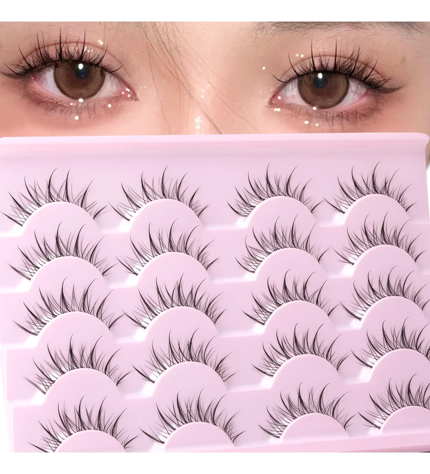 Manga Style Natural Look Anime False Eyelashes - 10 Pairs Faux Mink Lashes for Cosplay and Asian Inspired Looks - Buy Online on GoSupps.com