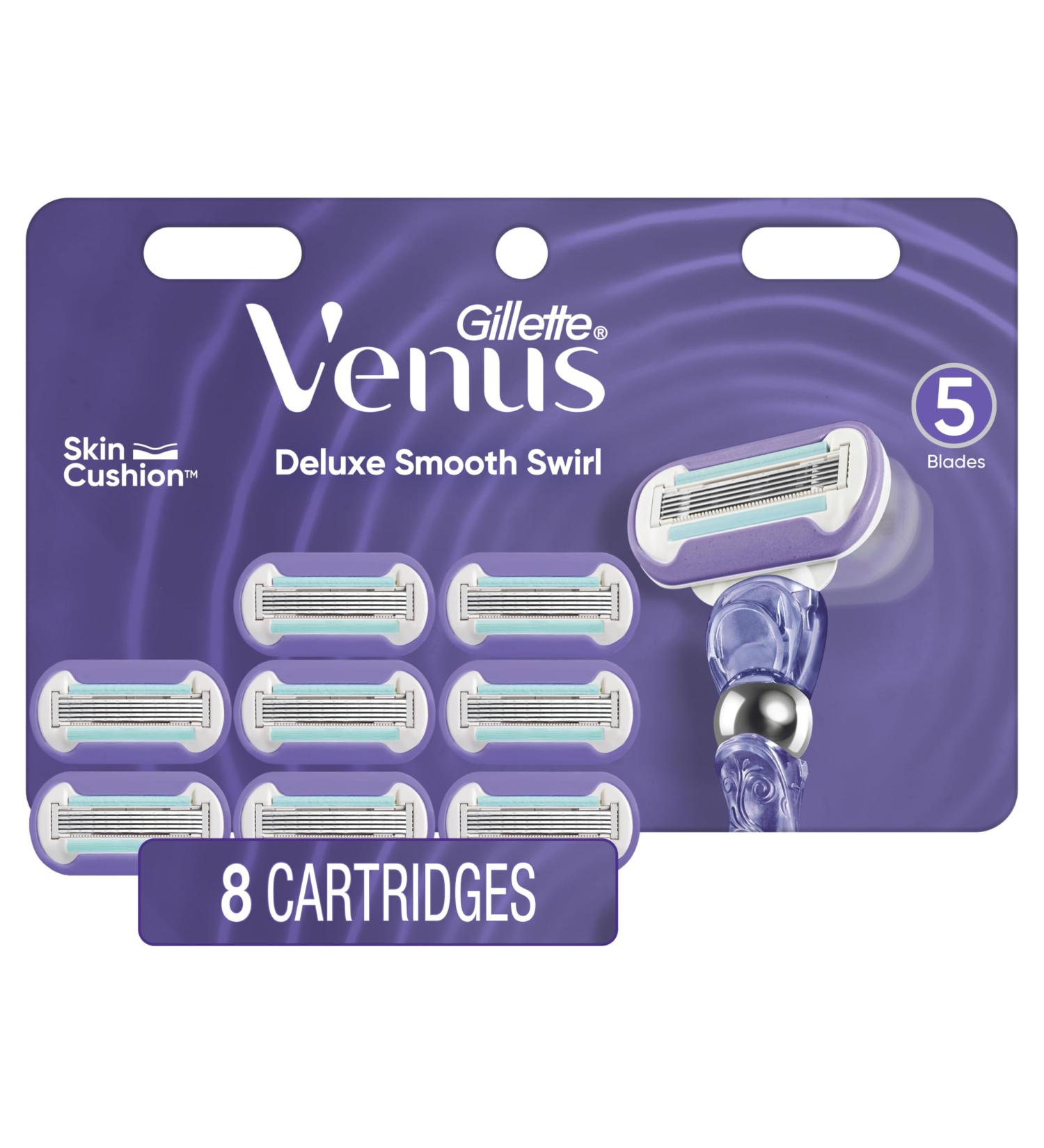 Venus Deluxe Smooth Swirl Women's Razor Blade Refills 8 Count 8 Count (Pack of 1) - Buy Online on GoSupps.com