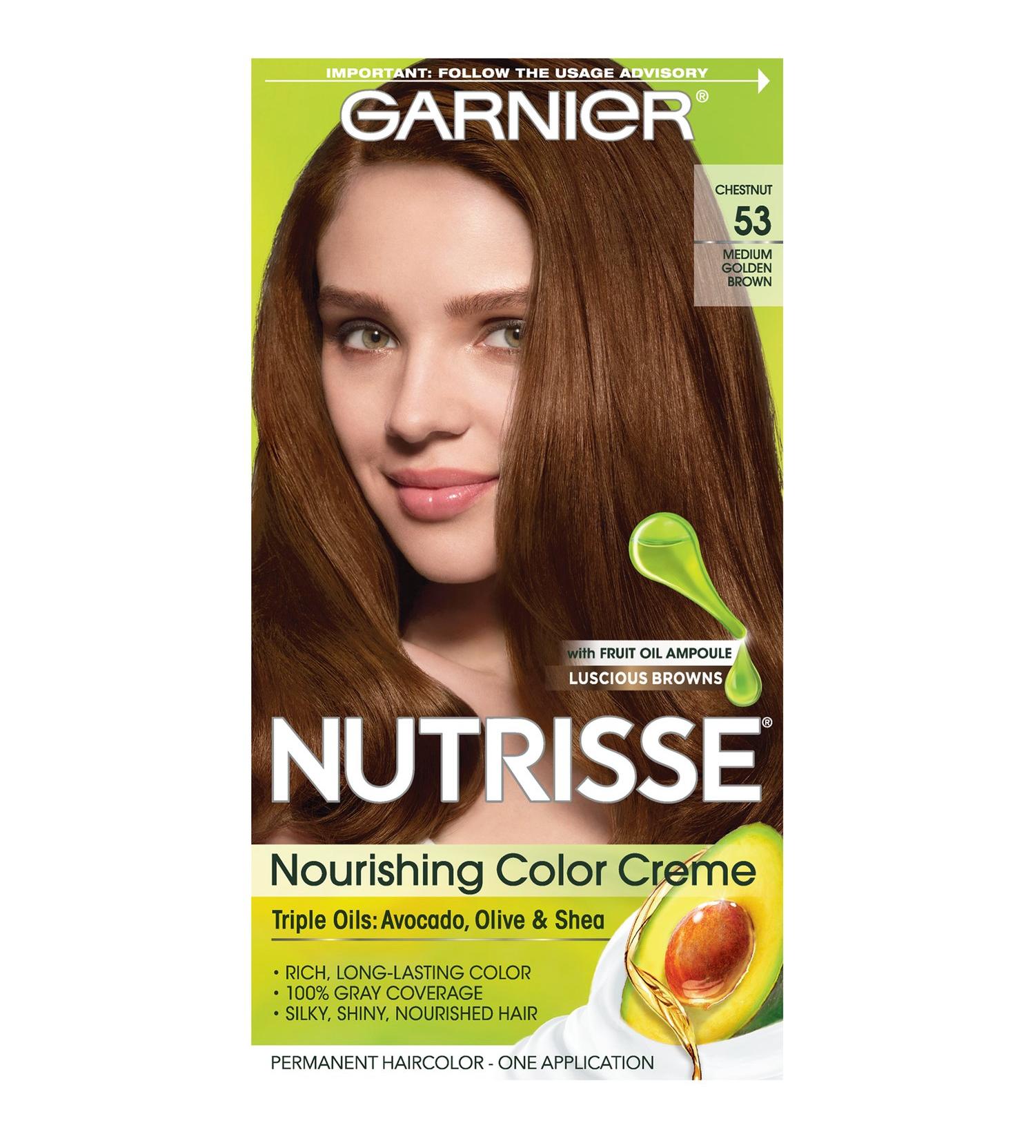 Garnier Nutrisse Nourishing Color Creme 53 Medium Golden Brown - Chestnut | Shop Internationally & Achieve Vibrant Hair Color - Buy Online on GoSupps.com