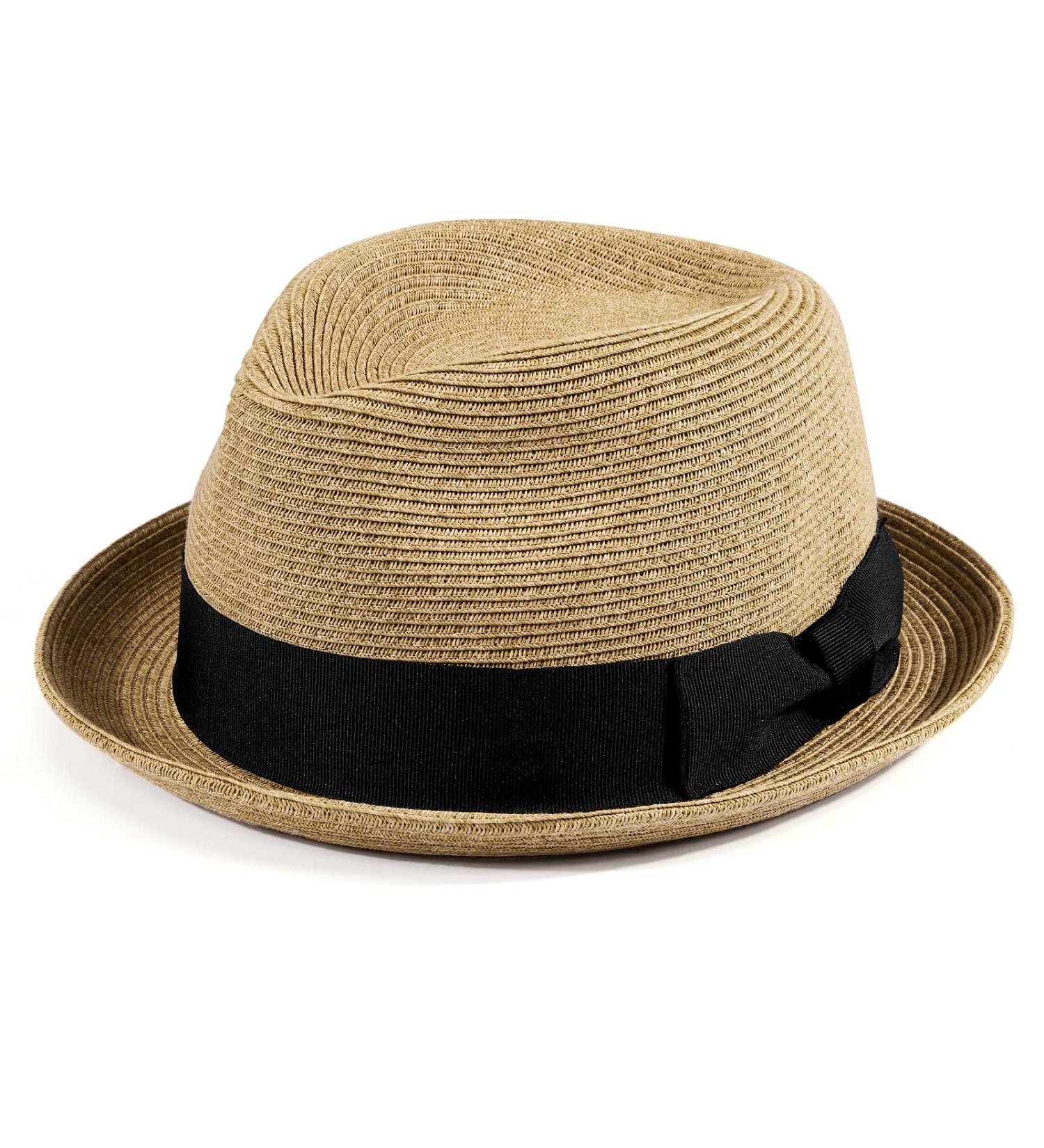 AKIO&AQUIRAX Short Brim Paper Straw Fedora Hat | Adjustable Sun Hat for Men & Women - Dark1, Medium - Buy Online on GoSupps.com