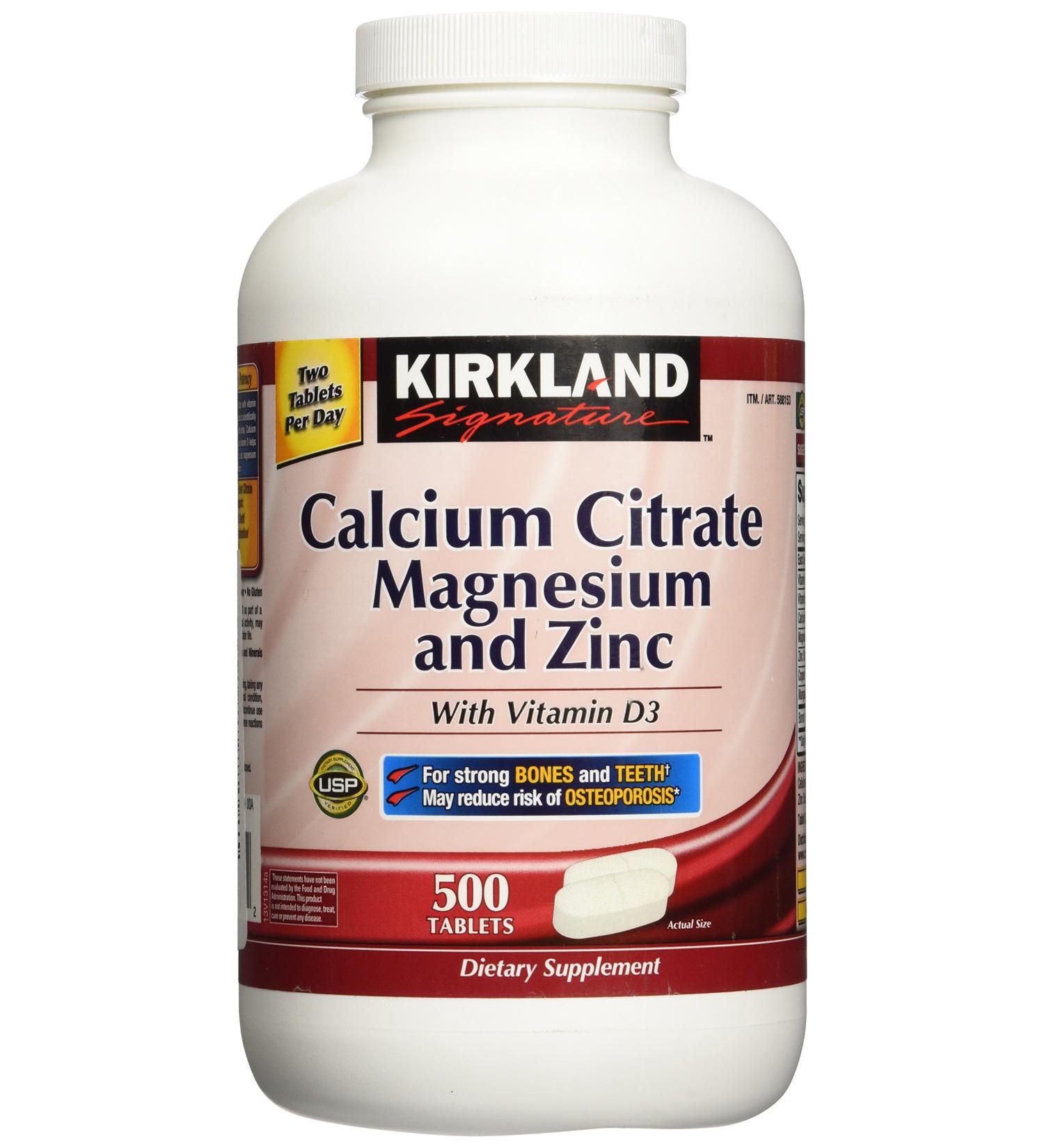 Kirkland Signature Calcium Citrate 500mg - 500 Tablets | High-Quality Bone Health Supplement - Buy Online on GoSupps.com