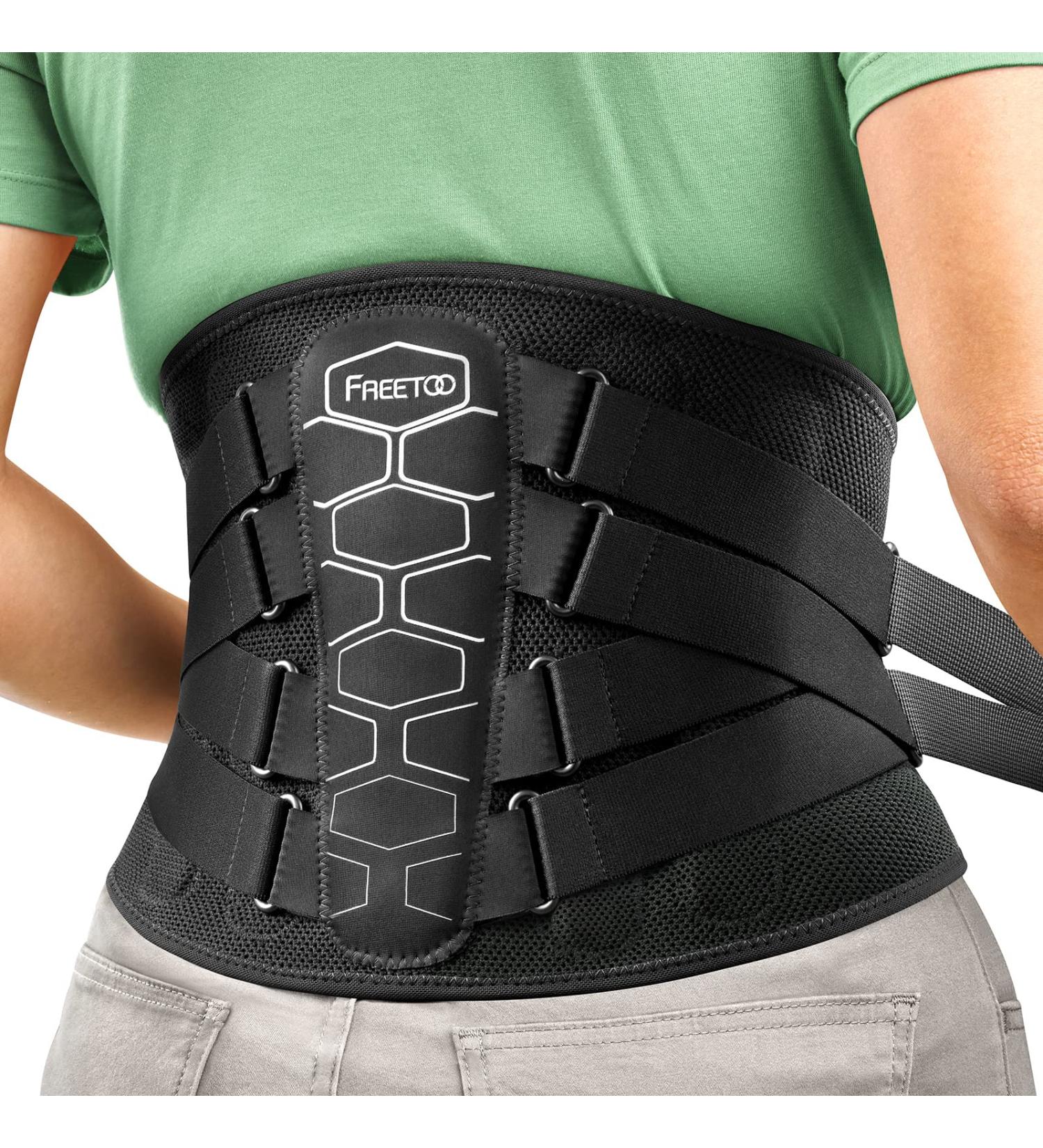 FREETOO XL Back Support Belt for Lower Back Pain Relief - Ergonomic Design with Lumbar Pad, Anti-Skid Support for Herniated Disc & Sciatica - Men & Women - Black (Waist 47.5''-53.9'') - Buy Online on GoSupps.com