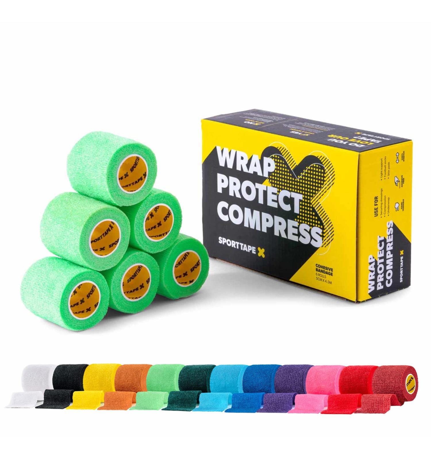 6 Rolls SPORTTAPE Self-Adhesive Football Sock Tape | 5cm x 4.5m - Mint Green | Cohesive Bandage Sock Wrap Shin Pad Tape | Goalkeeper Wrist Tape & Football Ankle Tape | Pet & Vet Wrap for Dogs Horses Mint Green 5x450 cm (Pack of 6) - Buy Online on GoSupps.com
