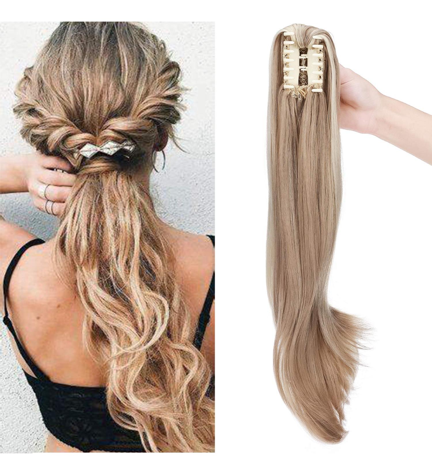 Buy 22 Ponytail Extension Braid - Heat-Resistant Micro-Wavy Hair - Sandy Blonde & Bleach Blonde - International Shipping Available - Buy Online on GoSupps.com