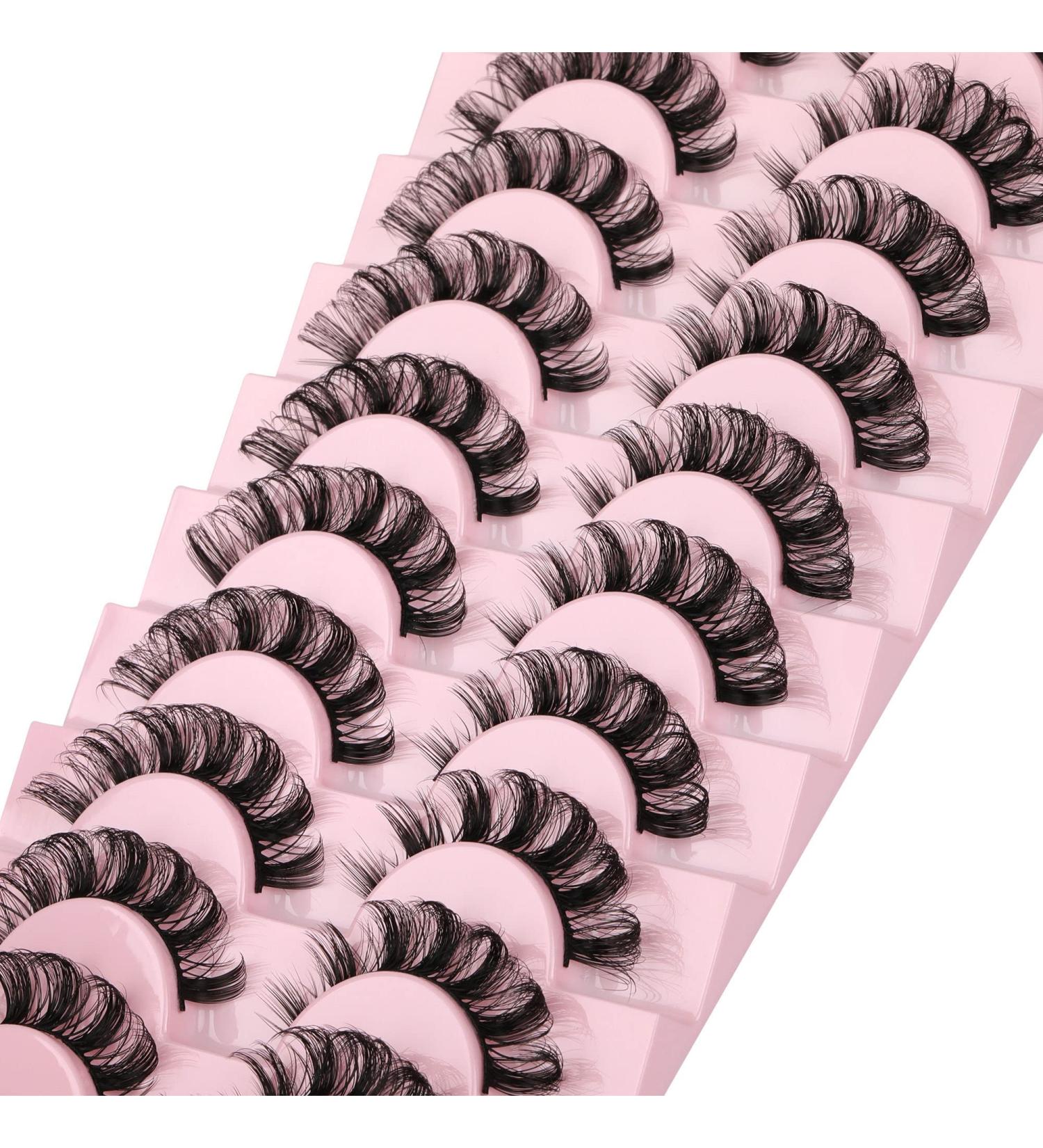 Geeneiya 13mm D-Curl False Eyelashes - Natural Wispy Fluffy Mink Lashes for Curly Volume Cat Eye - DD11 - Buy Online on GoSupps.com