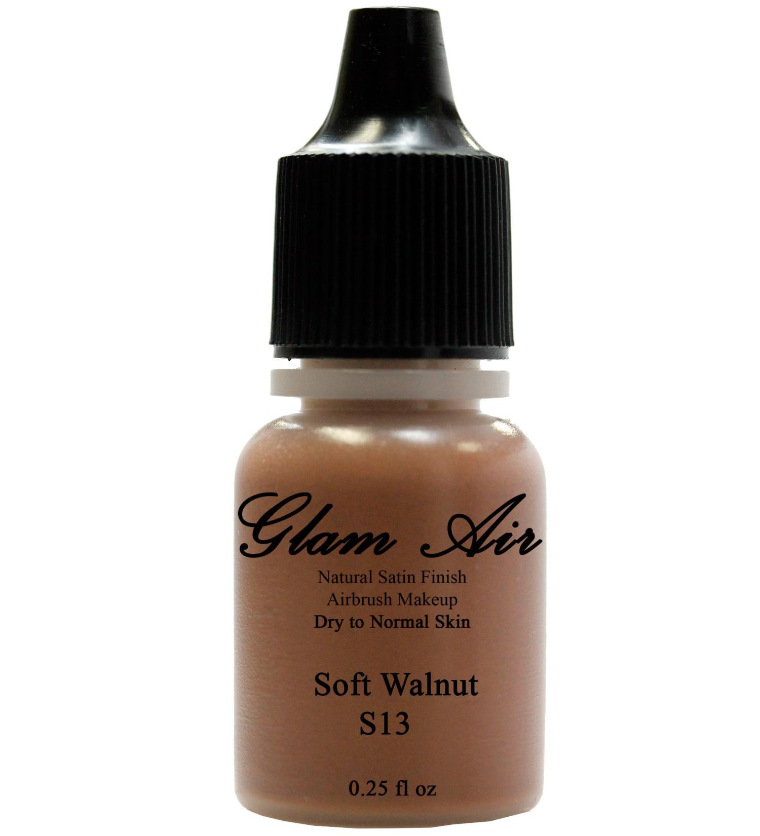Glam Air Air Brush Makeup Foundation in Satin Finish Great for Dry to Normal Skin in 0.25 Fl Oz Bottle (S13 SOFT WALNUT)