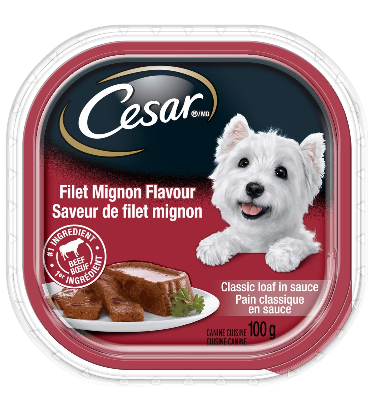 CESAR Adult Wet Dog Food Classic Loaf in Sauce Entr es - Filet Mignon 100g Tray (24 Pack) Filet Mignon 100 g (Pack of 24) - Buy Online on GoSupps.com