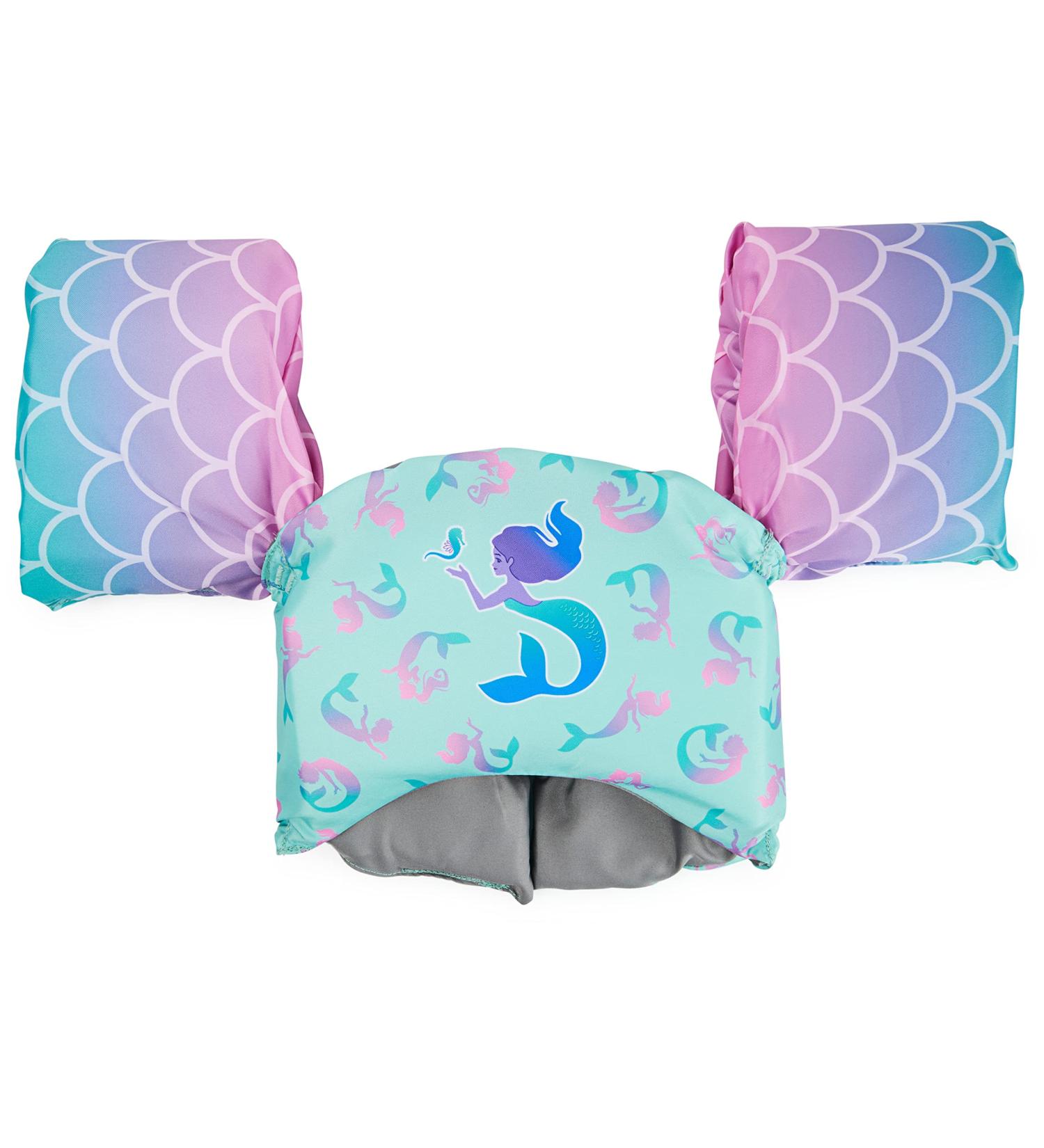 SwimWays Swim Trainer Kids Life Vest - US Coast Guard Approved, Arm Floaties & Jackets for 33-55 lbs - Mermaid Design - Buy Online on GoSupps.com