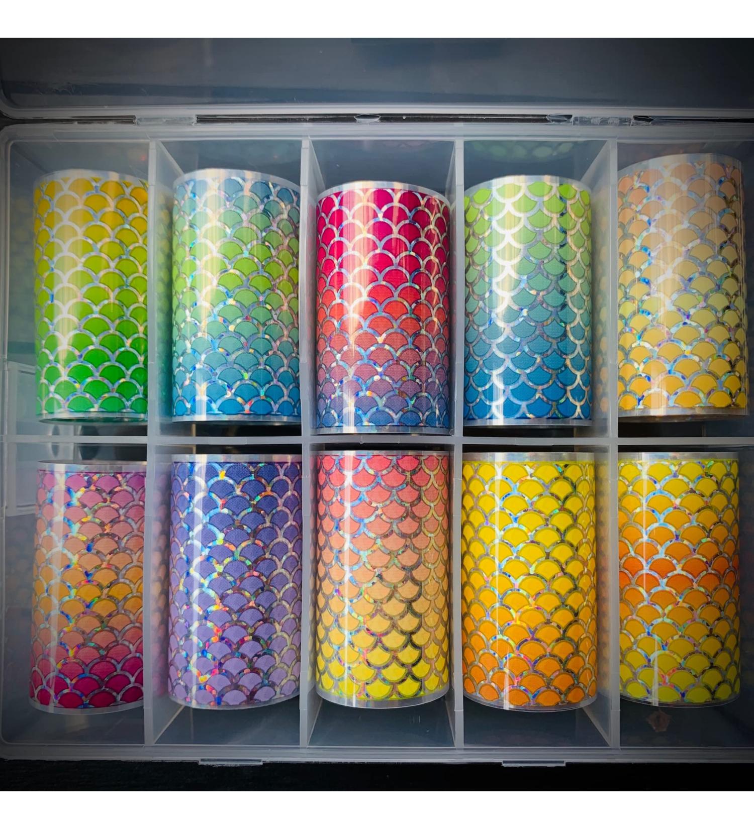 Nail Foil Box 001 (SET 14) Mermaids Paper for Nails (1 Box (10 Rolls  20 inch/roll))