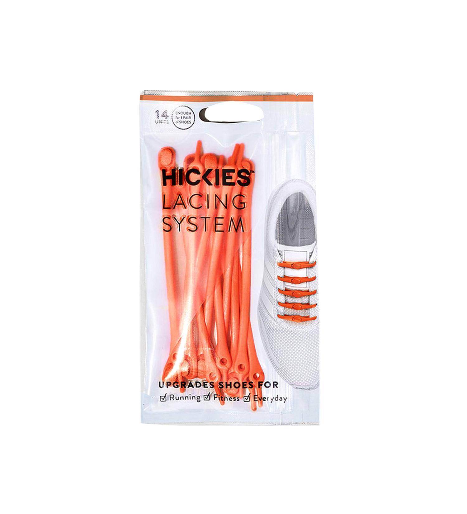 HICKIES 2.0 Elastic Tie-Free Shoelaces - Orange | Comfortable & Adjustable for All Shoes | International Shipping Available - Buy Online on GoSupps.com