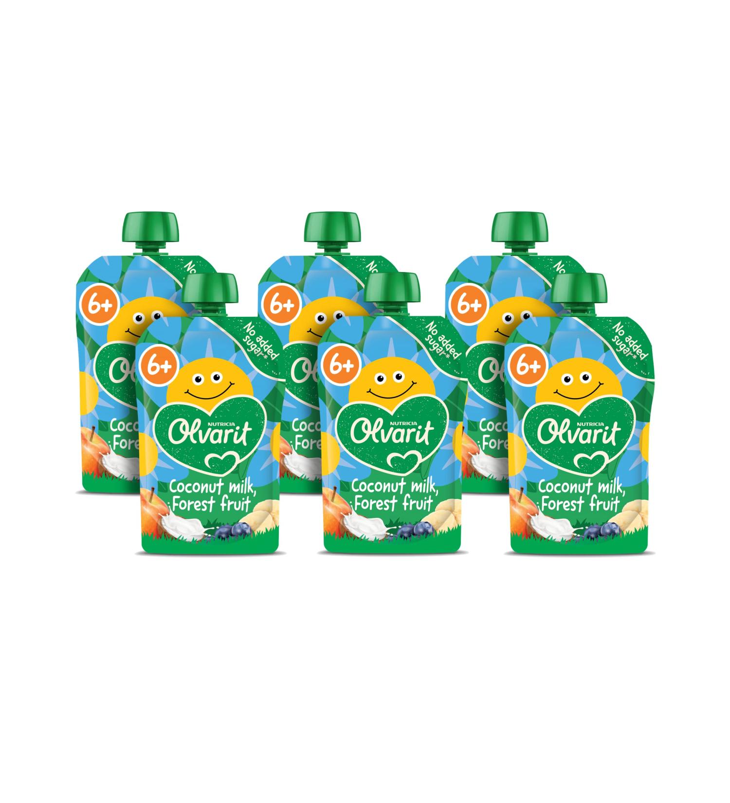 Nutricia Nederland BV Olvarit Squeeze Fruit 6+ Months Coconut Forest Fruits 6 x 100g Coconut Forest Fruits - Buy Online on GoSupps.com