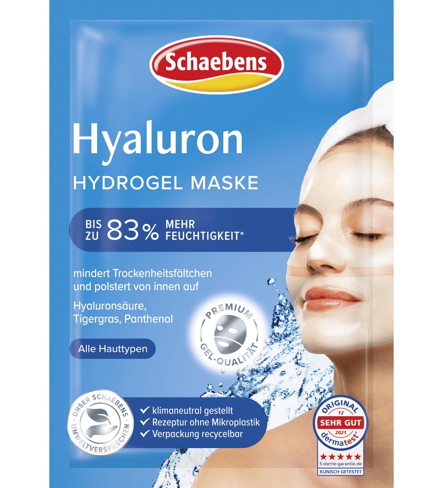 Schaebens Hyaluron Hydrogel Mask - Pack of 3 (3 x 1 Piece) | Best Hydrating Face Treatment for All Skin Types | International Shipping Available - Buy Online on GoSupps.com