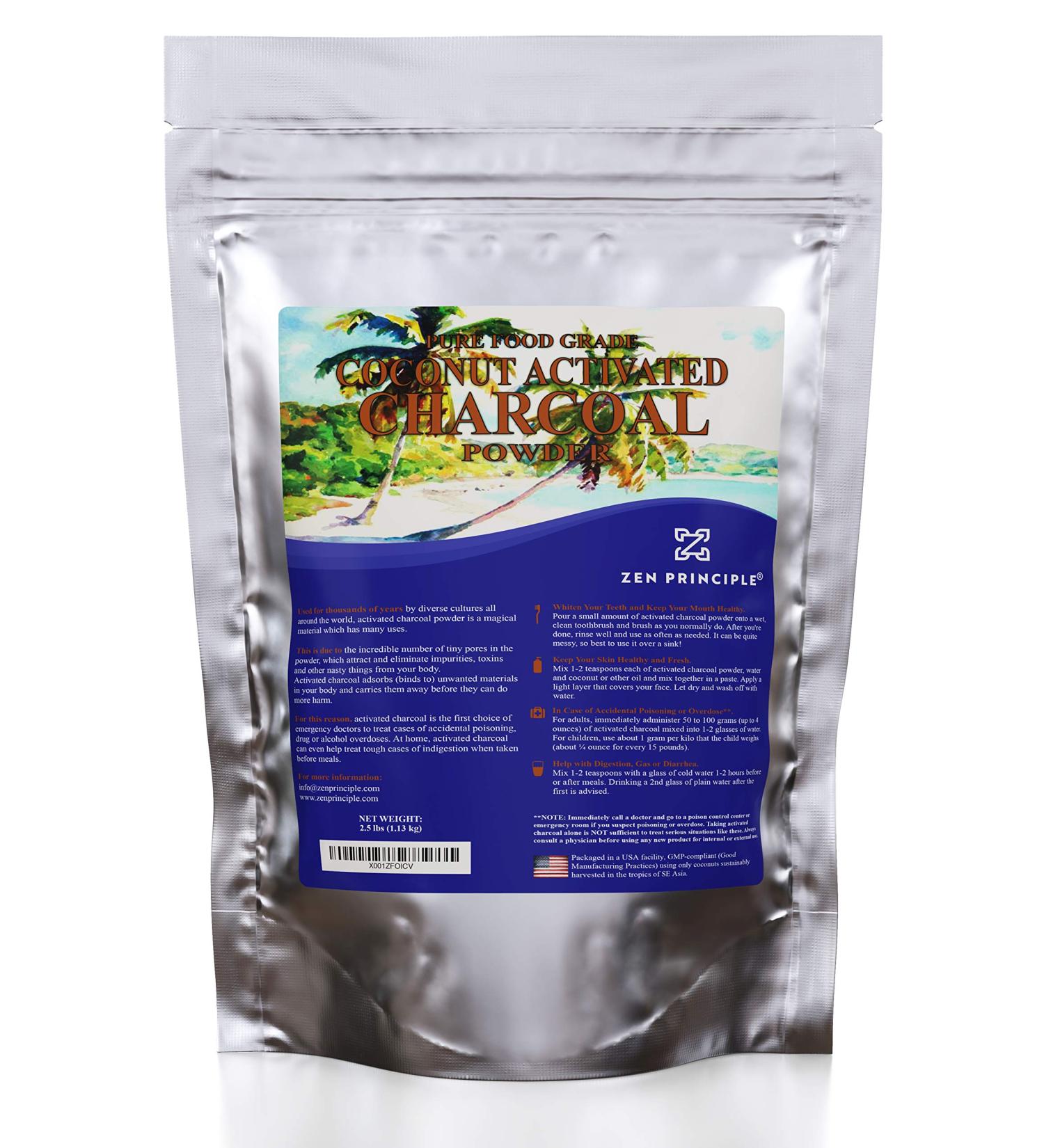 2.5 lb. Coconut Activated Charcoal Powder - Teeth Whitening, Skin & Hair Rejuvenation - Detox & Digestion Aid - USA-Owned Producers - 2.5lb (Pack of 1) + FREE Scoop - Buy Online on GoSupps.com