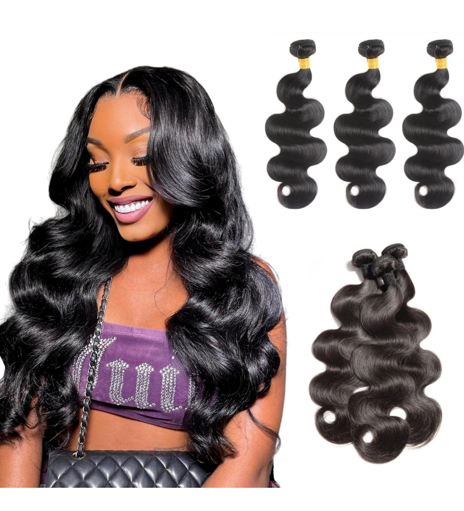 10A Brazilian Virgin Body Wave Hair Bundles 16 18 20 Inch 100