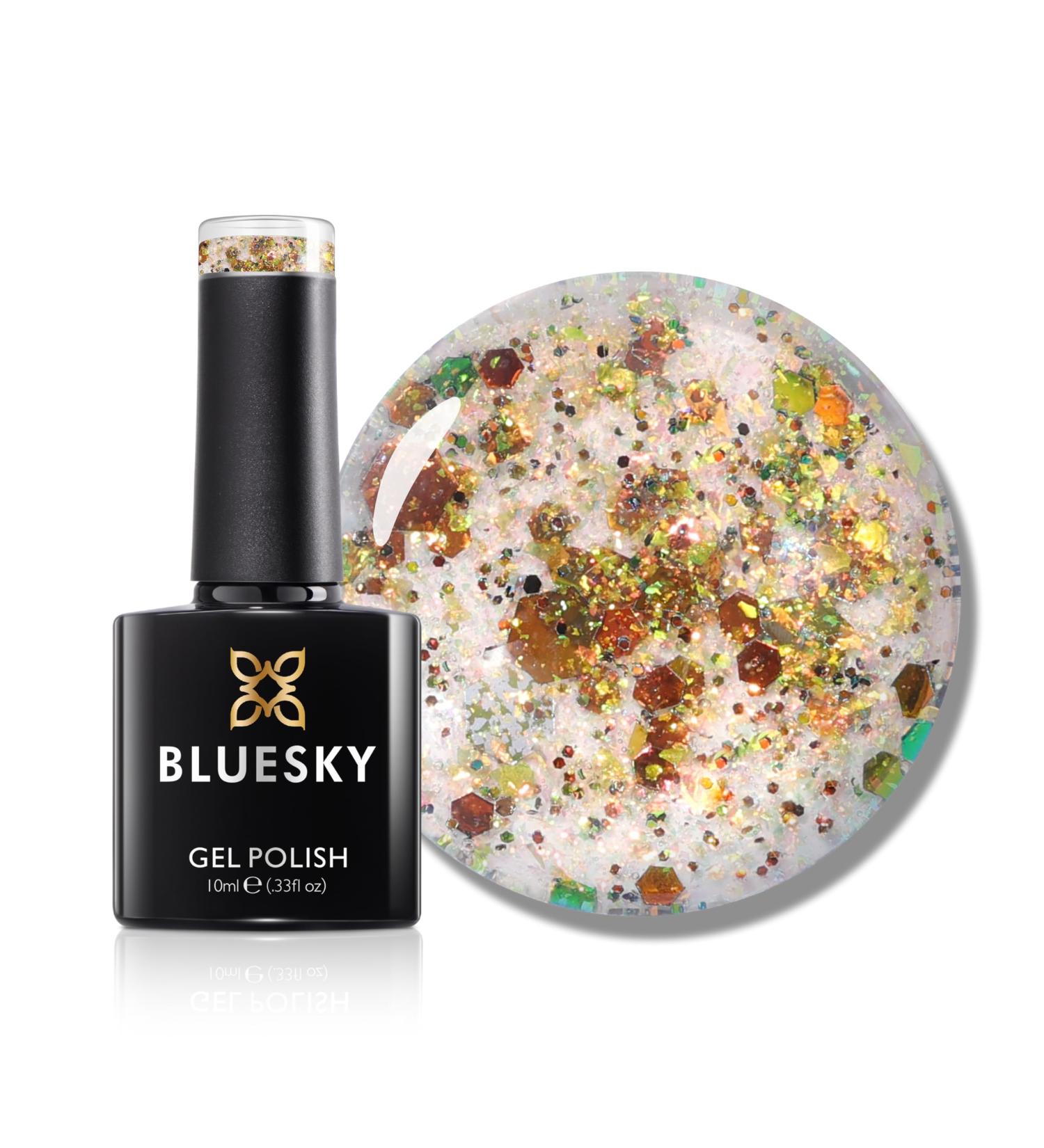 Bluesky Gel Nail Polish 10ml Golden Glow - SPZ12 Gold Gel Nail Polish for 21 Day Manicure Professional Salon & Home Use Requires Curing Under LED UV Nail Lamp - Buy Online on GoSupps.com