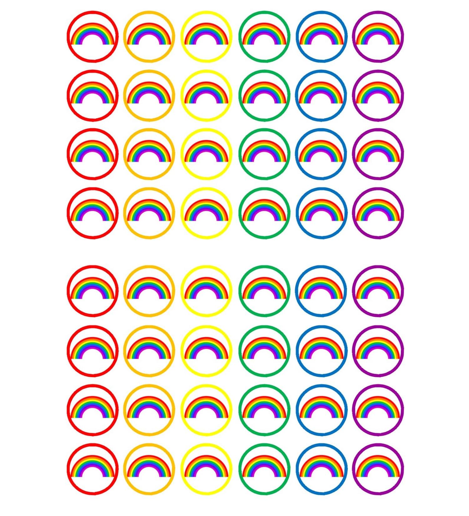 48 PRECUT Rainbow Cupcake Toppers 3cm Rainbow Edible Wafer Discs Premium Thickness SWEETENED VANILLA Wafer Card Mini Cupcake Decorations Stand Up/Lie Flat - Buy Online on GoSupps.com