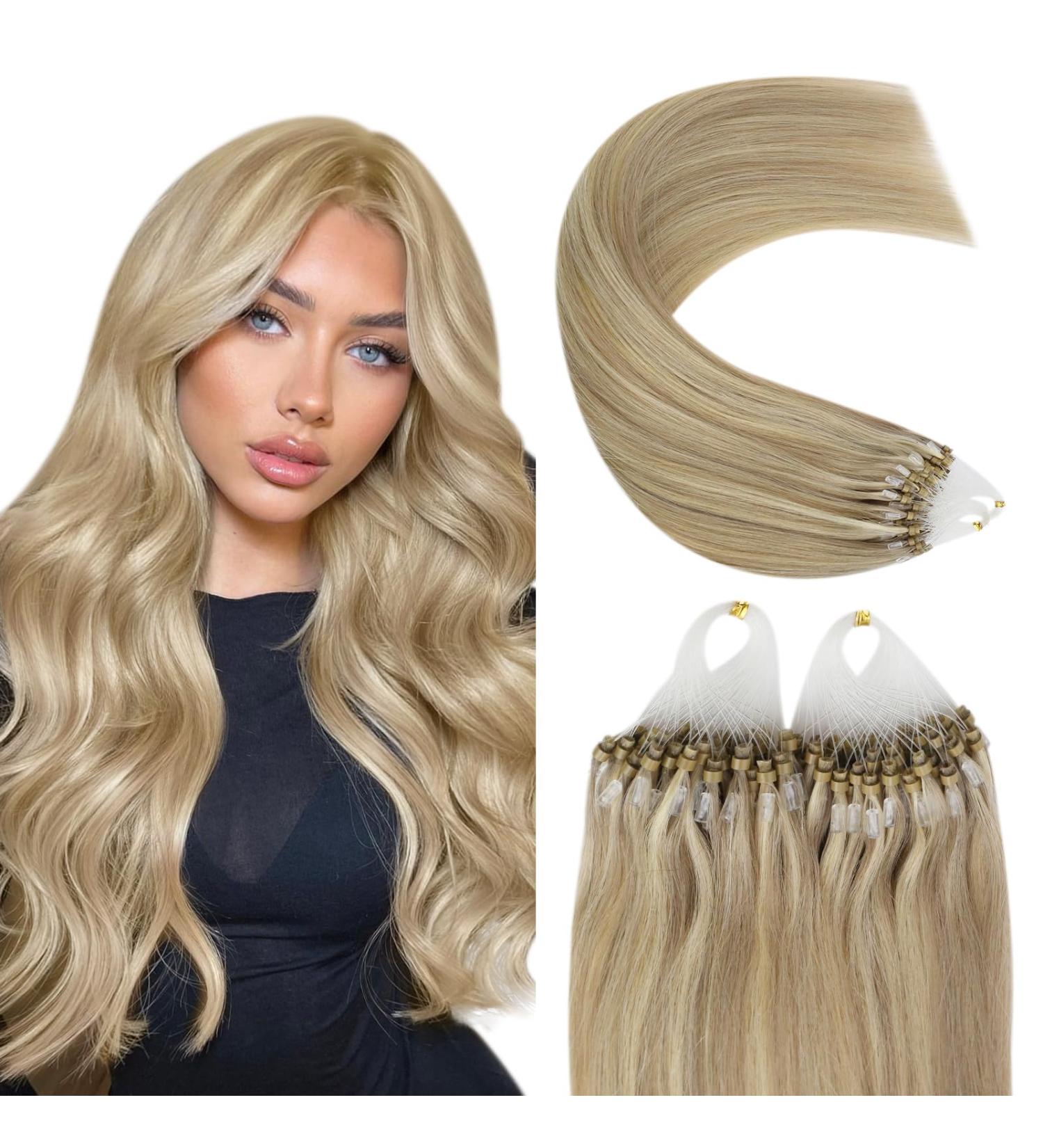 Youngsee Real Hair Extensions - Blonde Microring 50cm Premium Micro Loop Hair Extensions #16/250 50g - Perfect for Hair Recovery - Buy Online on GoSupps.com