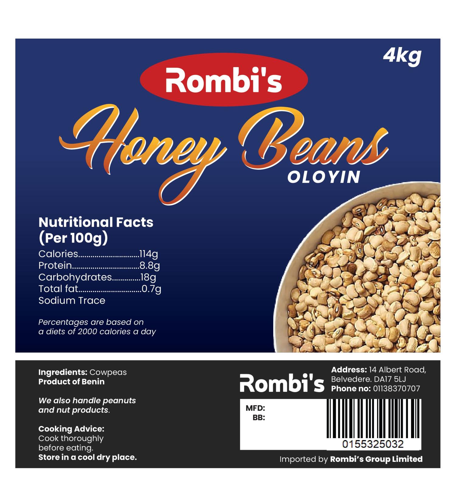 Rombi's Oloyin Beans (Sweet Honey Beans) 4kg