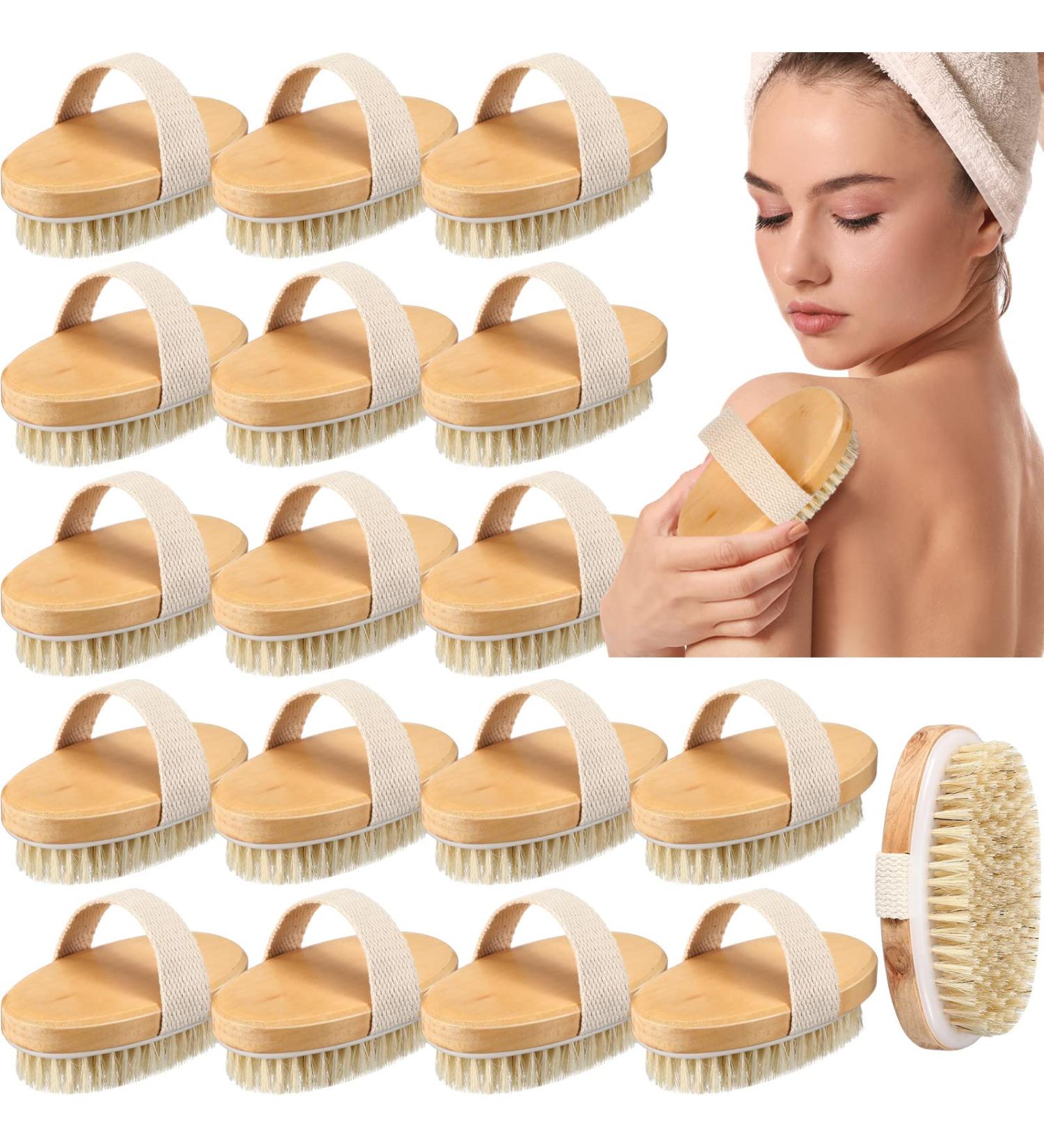 18 Piece Natural Bristle Dry Body Brush Set for Exfoliation and Circulation Boost - Buy Online on GoSupps.com