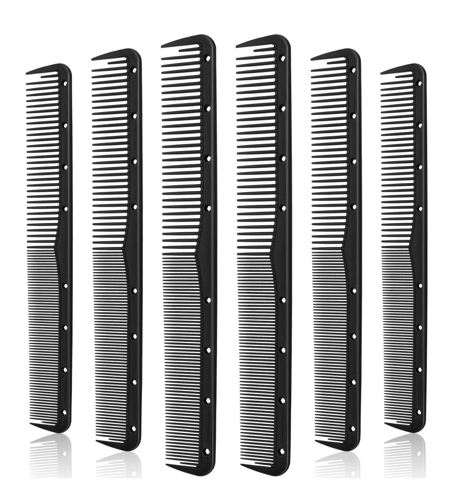 6-Piece Carbon Fiber Salon Hairdressing Comb Set - Heat Resistant Barber Comb for Professional Styling - Black - Buy Online on GoSupps.com