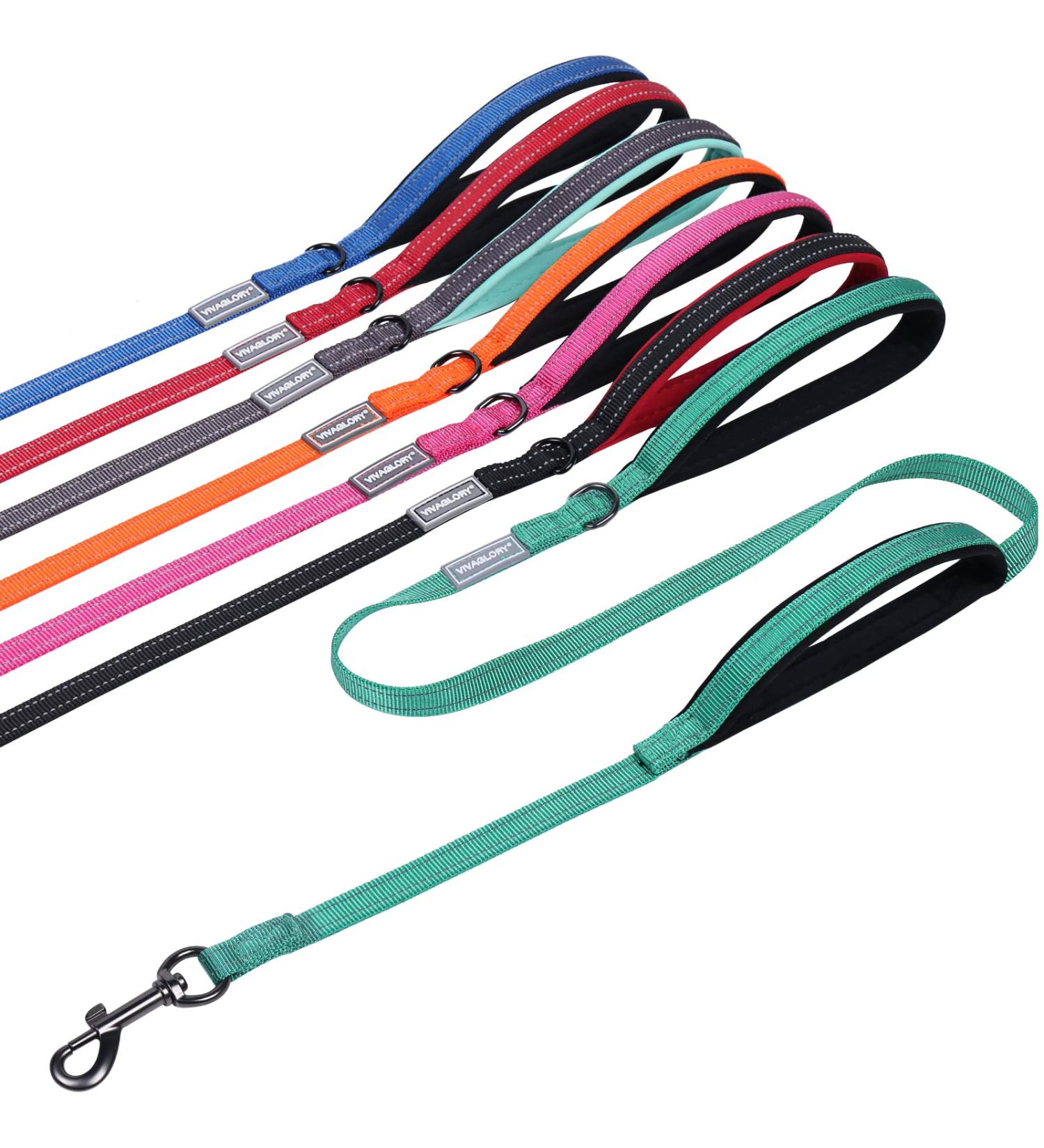 Vivaglory Traffic Handle Dog Leash - Reflective Padded Strong Metal Hook - 1.8m Turquoise Training Line for Dogs - Buy Online on GoSupps.com