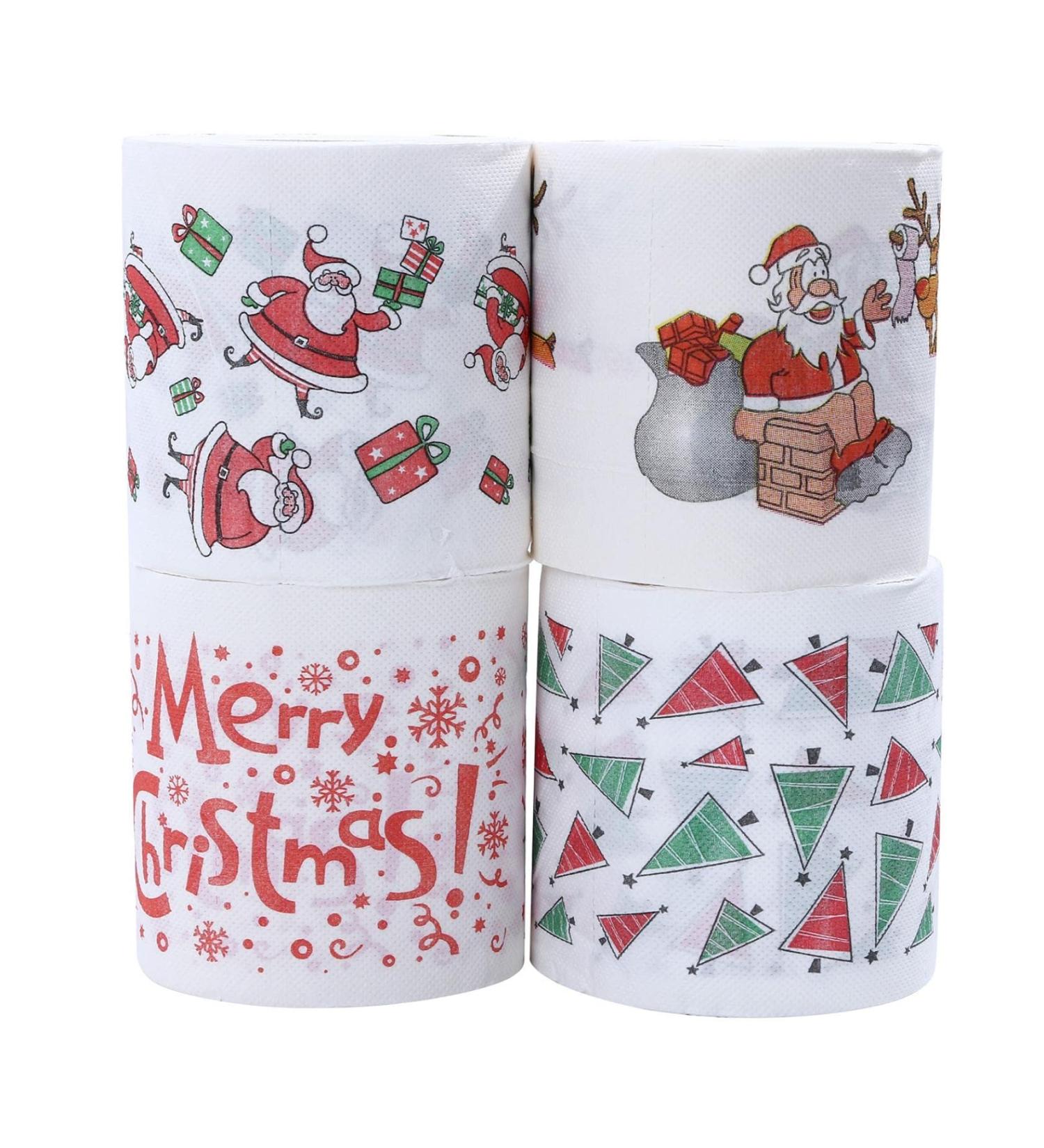 4 Pcs Merry Christmas Santa Claus Bath Toilet Paper Home Cute Santa Claus Wood Pulp Tissue Roll Paper for Xmas Holiday Birthday Decor Props Accessories Gifts (B-4Pcs) - Buy Online on GoSupps.com