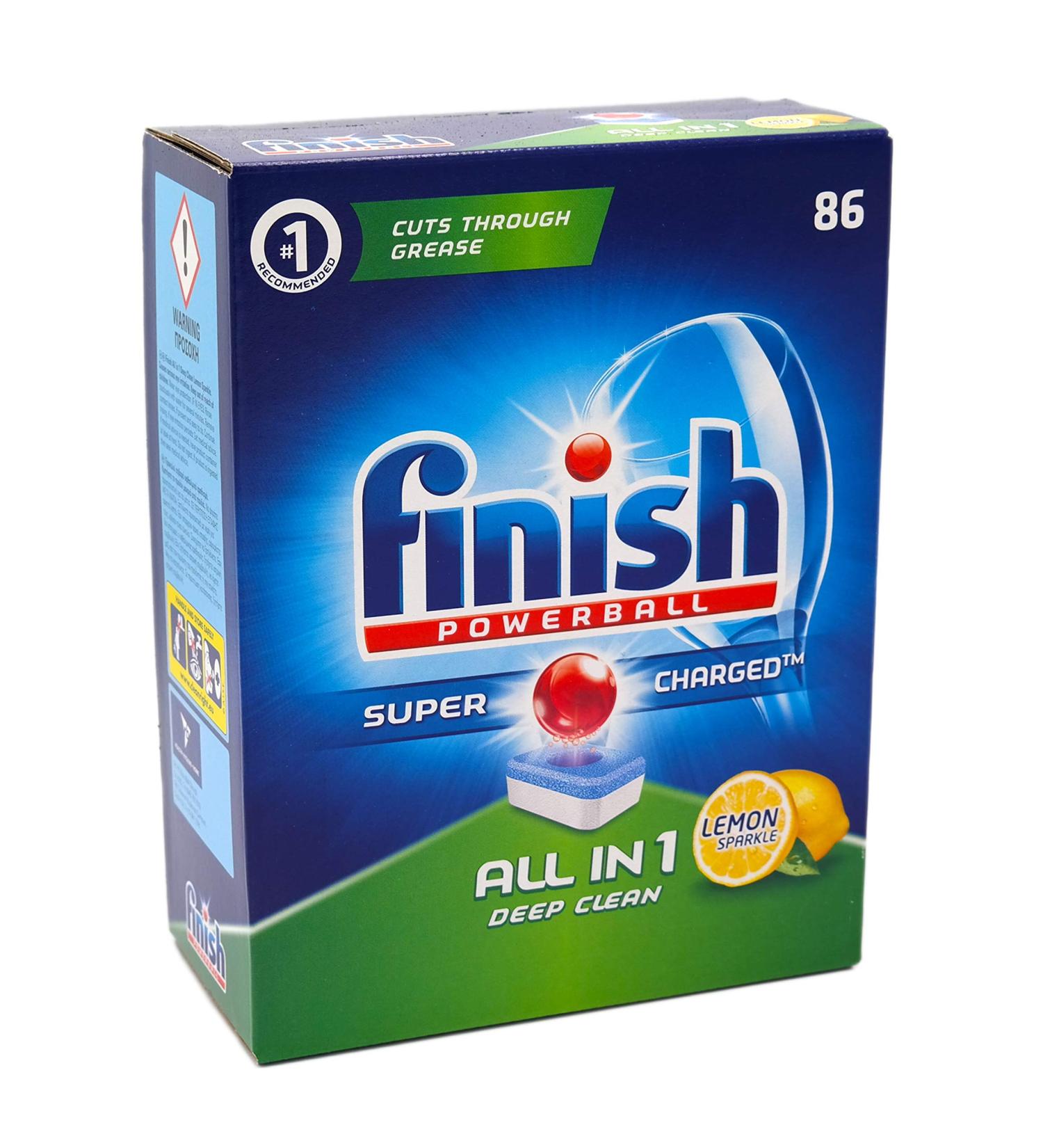 Finish Powerball All in 1 Deep Clean Lemon Sparkle 86 Dishwasher Detergent Tablets