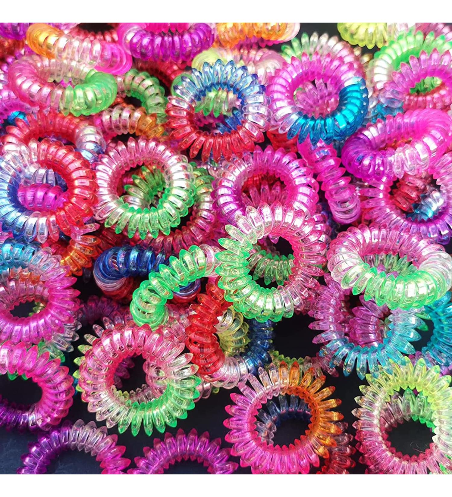 40 Pcs Spiral Plastic Hair Ties for Women & Girls - Clear, No Damage Coil Hair Ties for Thick Hair - Elastic & Small - Buy Online on GoSupps.com