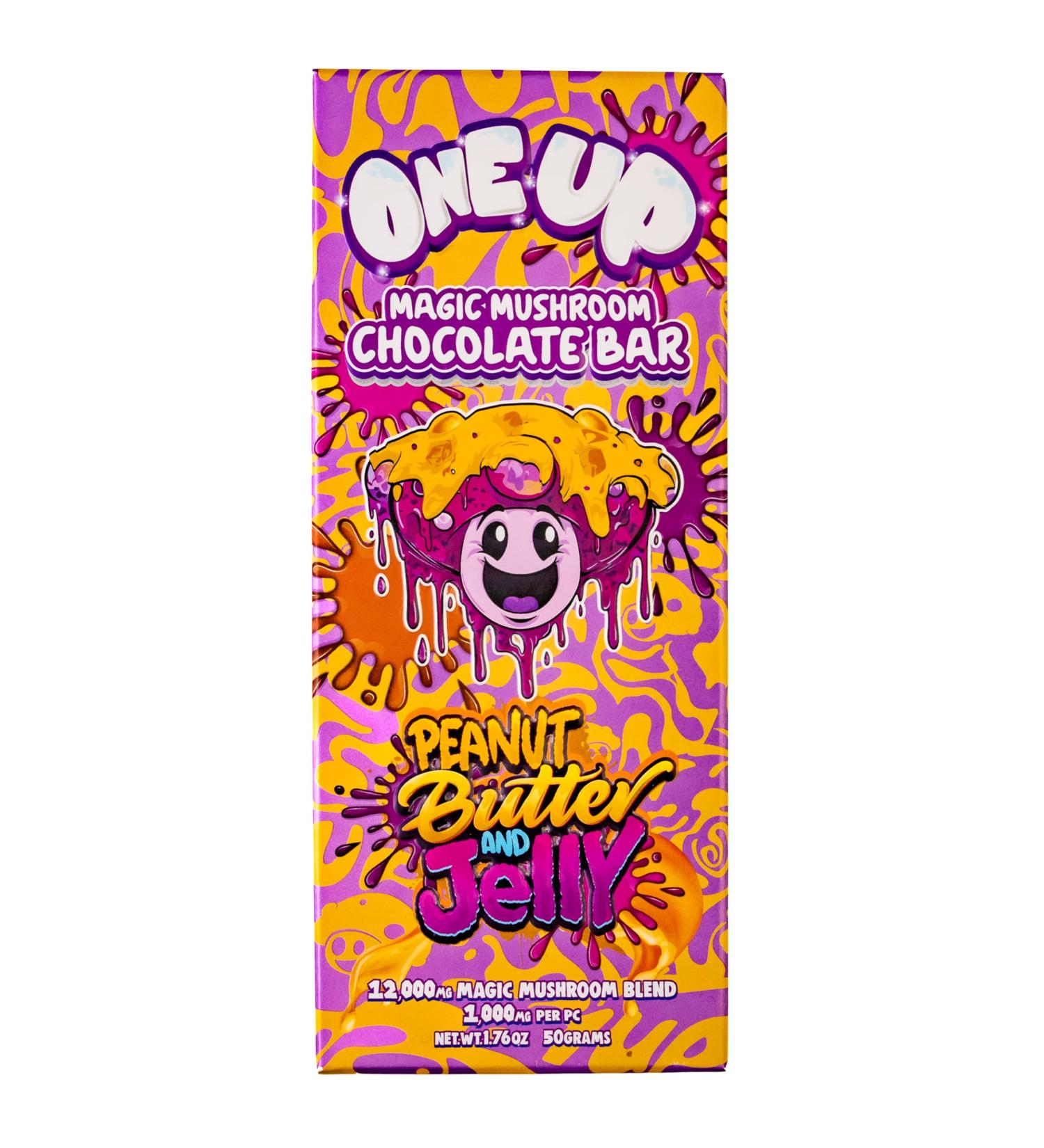 ONE UP Peanut Butter and Jelly Mushroom Chocolate Bar 1.76 oz.
