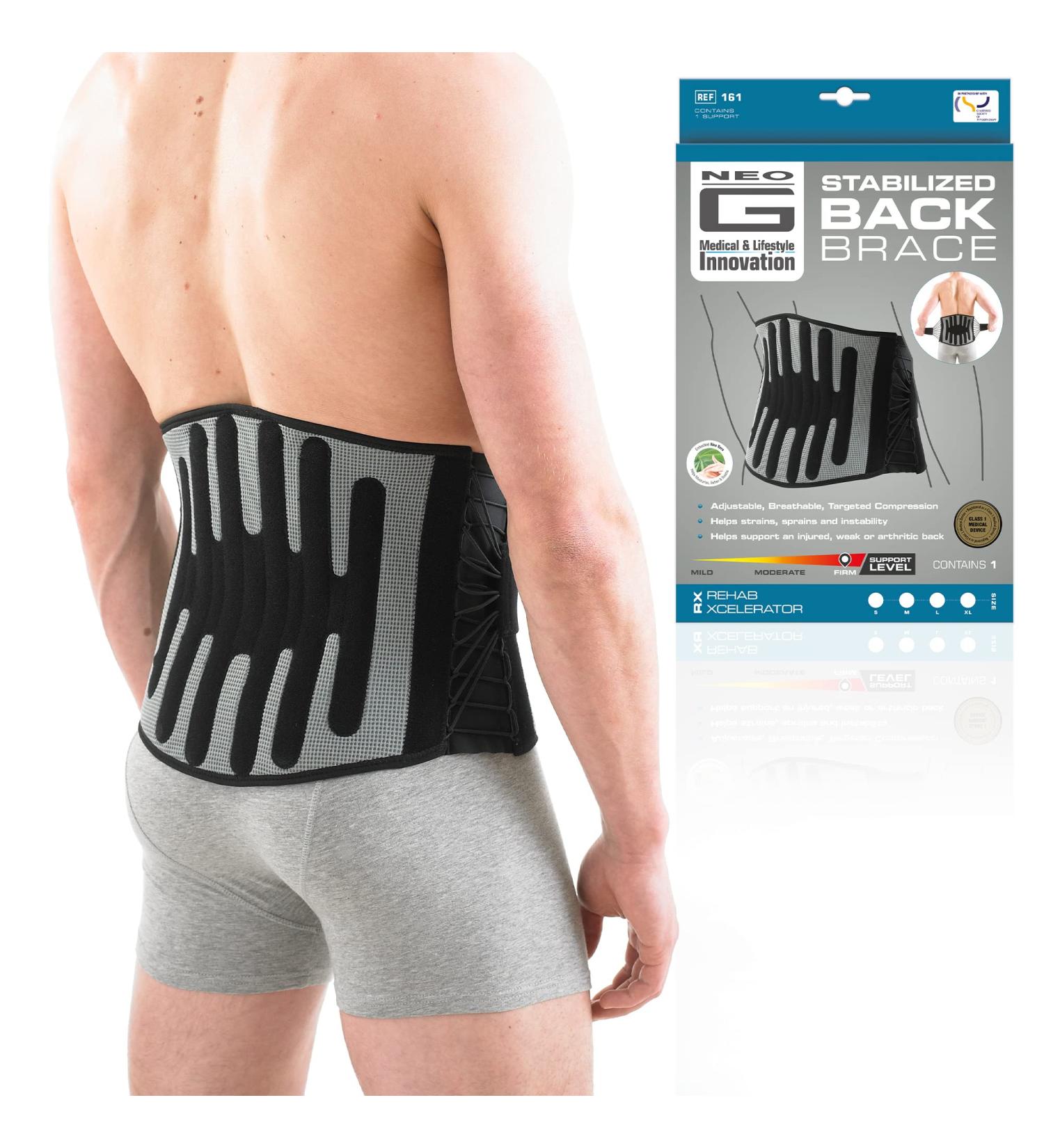 Neo G Back Support RX with Power Straps & Adjustable Lacing System - For Lower Back Pain Relief & Muscle Spasms - Class 1 Medical Device - Buy Online on GoSupps.com