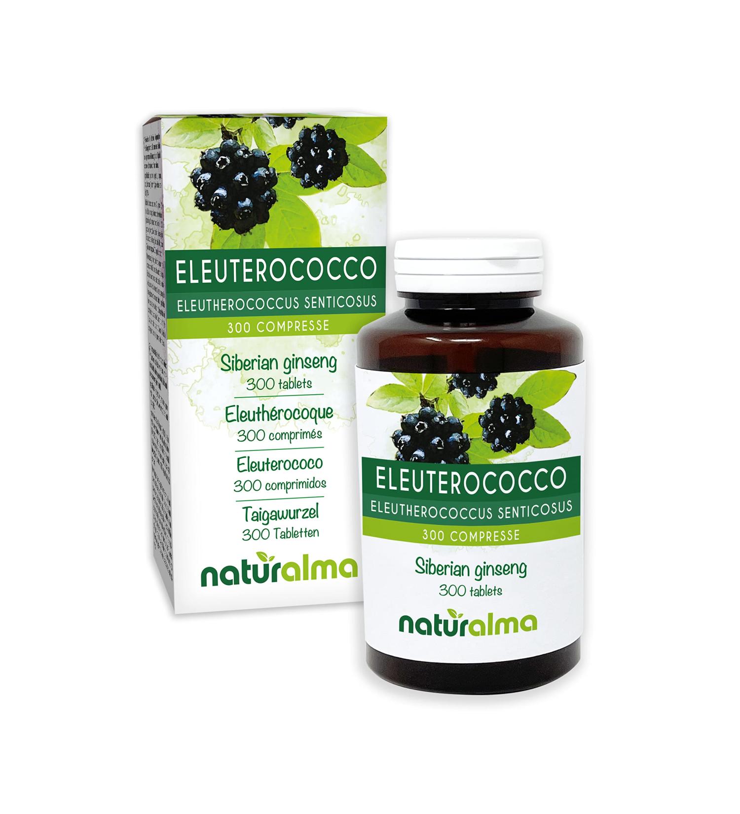 Eleutherococcus or Siberian Ginseng (Eleutherococcus senticosus) Naturalma Roots | 150g | 300 Tablets of 500mg | Dietary Supplement | Natural & Vegan - Buy Online on GoSupps.com
