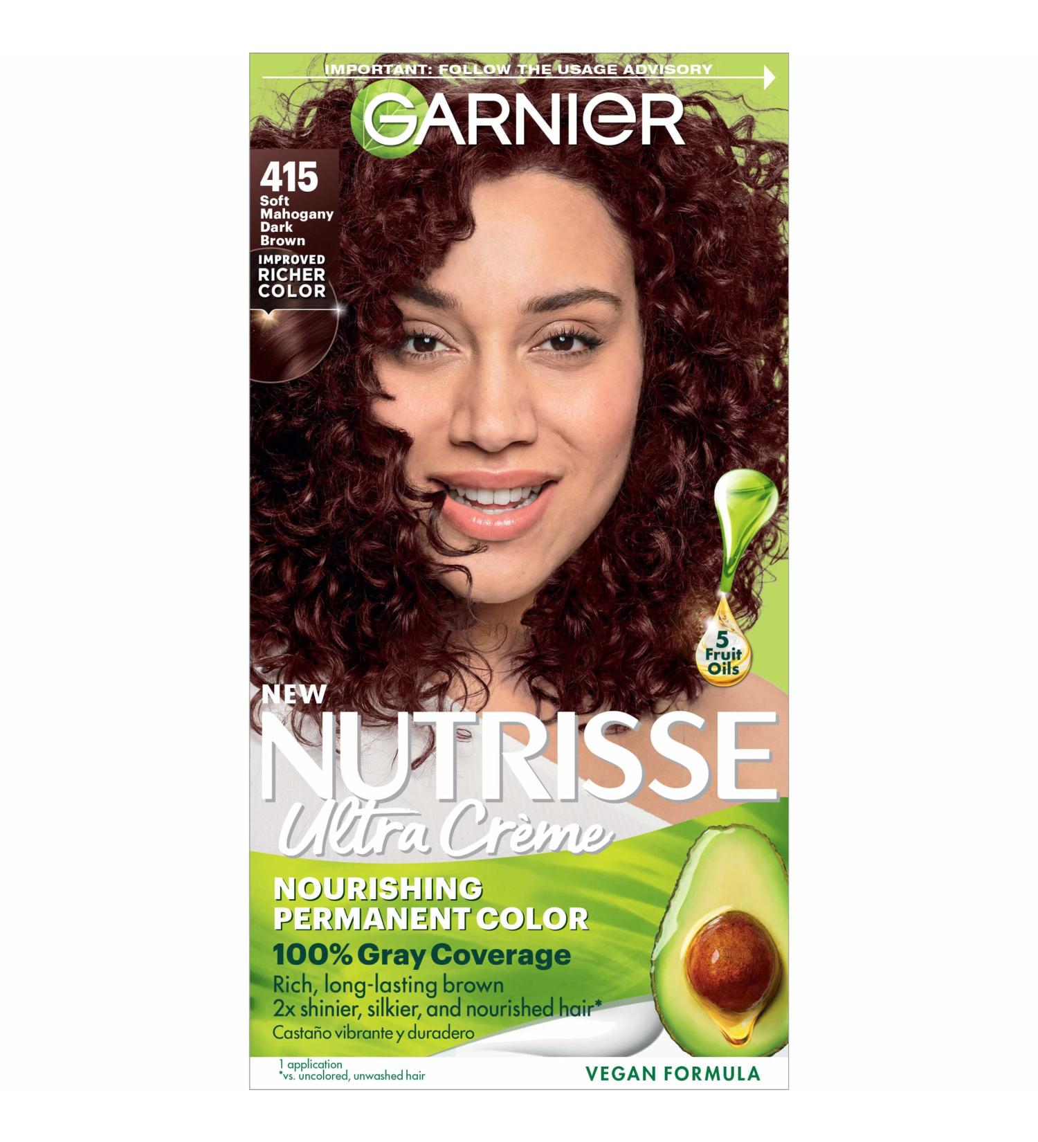 Garnier Nutrisse 415 Soft Mahogany Brown Hair Dye - Permanent Color with Nourishing Creme Formula - Buy Online on GoSupps.com
