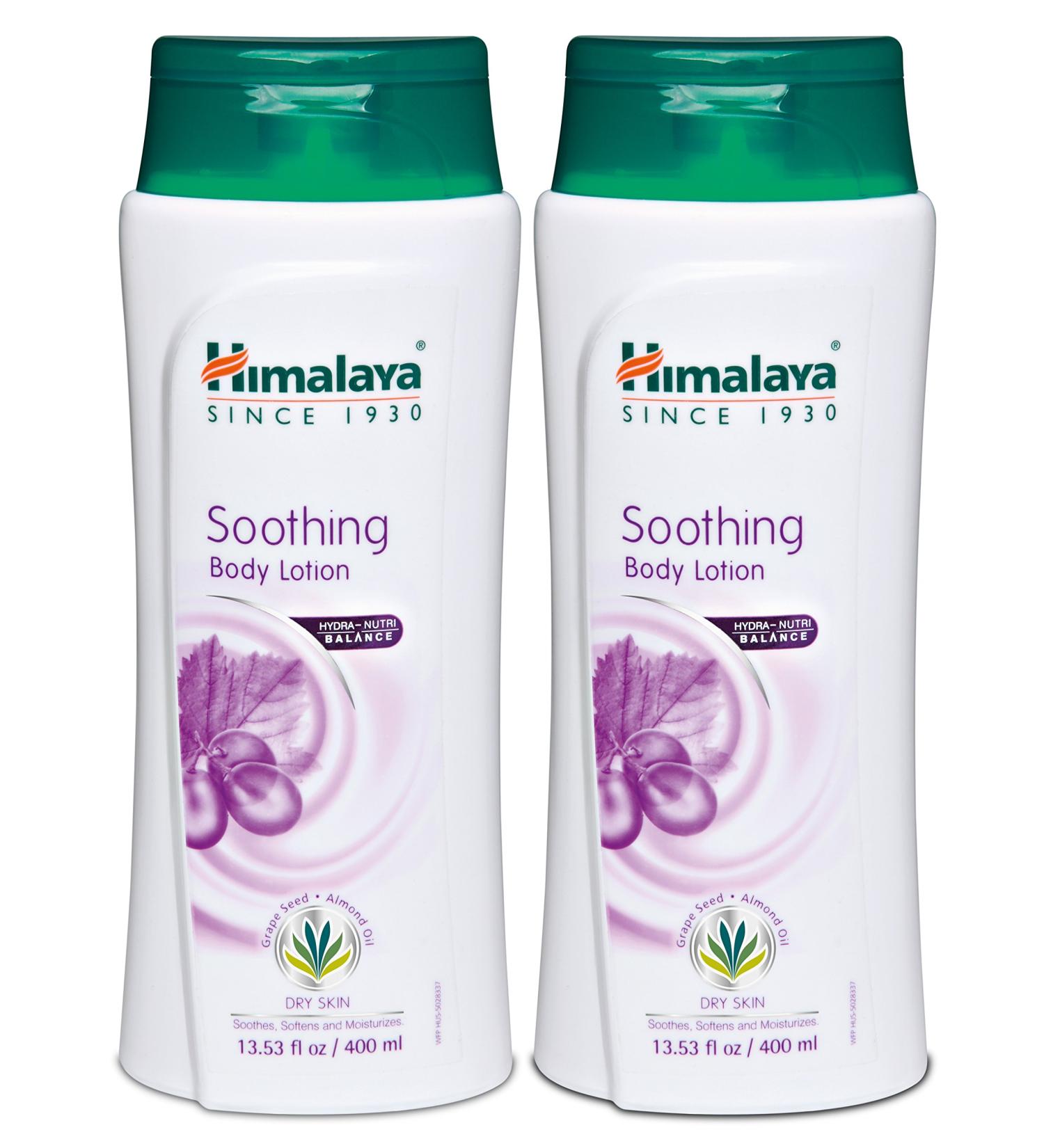 Himalaya Soothing Body Lotion 2 Pack for Dry Skin with Grape Seed & Almond Oil 13.53 oz - Moisturizing Formula - Buy Online on GoSupps.com
