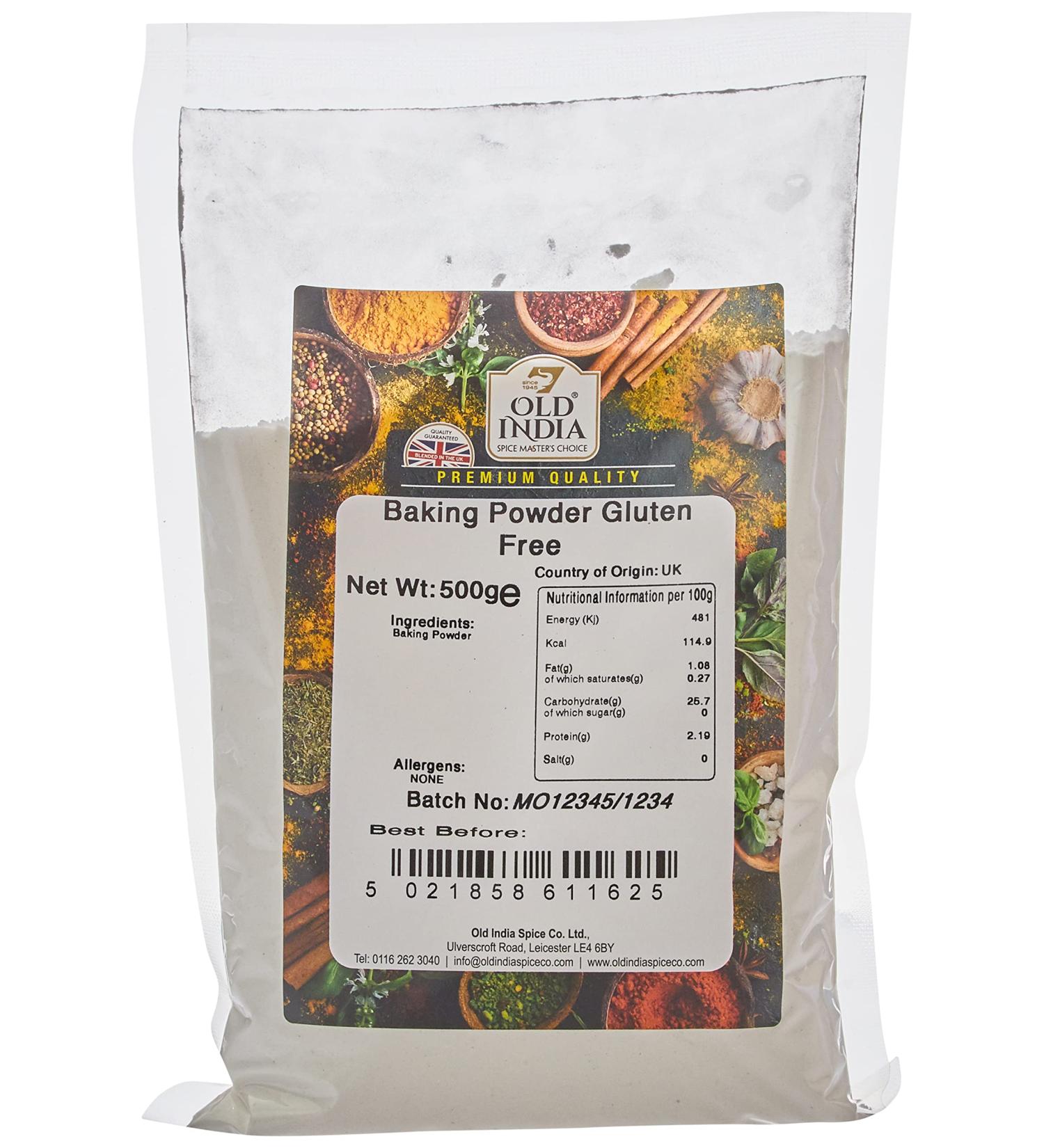 Old India Baking Powder 500g - Gluten Free and High Quality - Buy Online on GoSupps.com