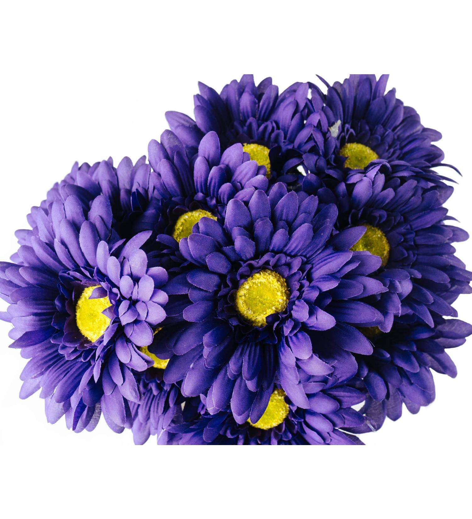 CraftMore Purple Colored Gerbera Daisy Stems 14 Inch Set of 12