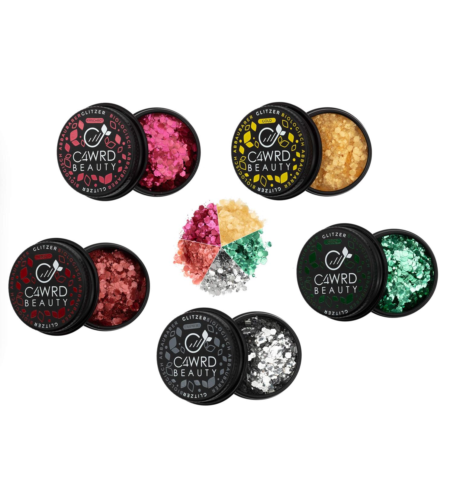 C4wrd Eco-Friendly Degradable Glitter Set - Skin-Friendly Face & Body Makeup in 5 Vibrant Colors - Buy Online on GoSupps.com