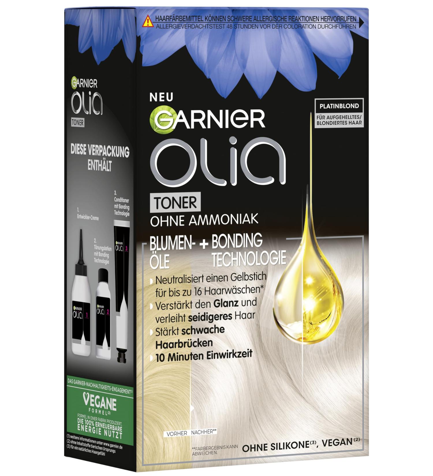 Olia Toner 10.01 Platinum Blonde Anti-Yellowing Intense Hair Color for Blonde Hair for Highlights Balayage and Ombre Ammonia-Free Vegan Formula for Shine and Smoothness - Buy Online on GoSupps.com