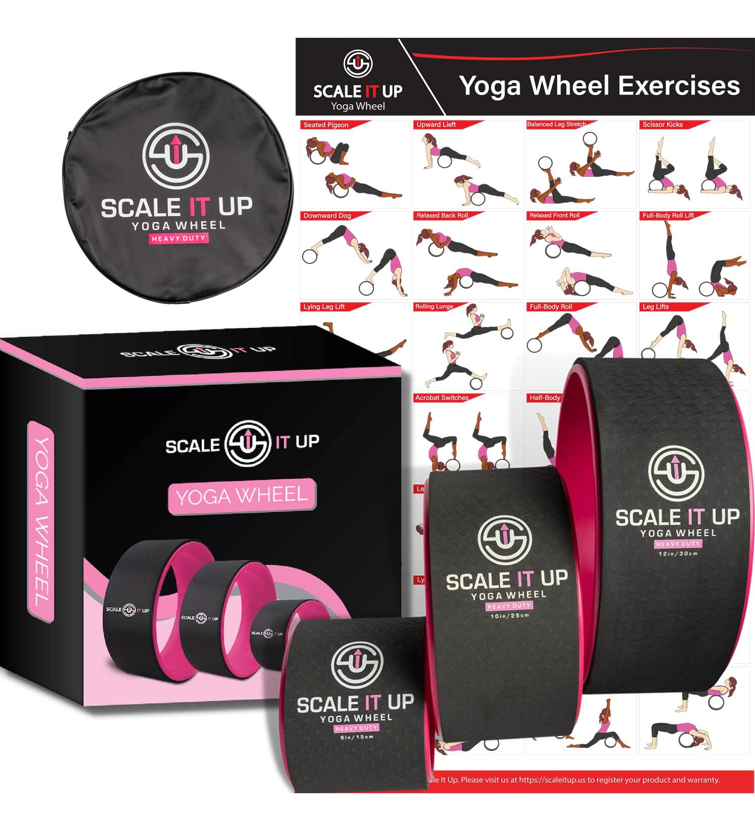 Scale It Up Yoga Wheel Set with Carrying Case - Back Pain Relief & Muscle Relaxation Roller Wheel for Balance, Flexibility, and Strength - Buy Online on GoSupps.com